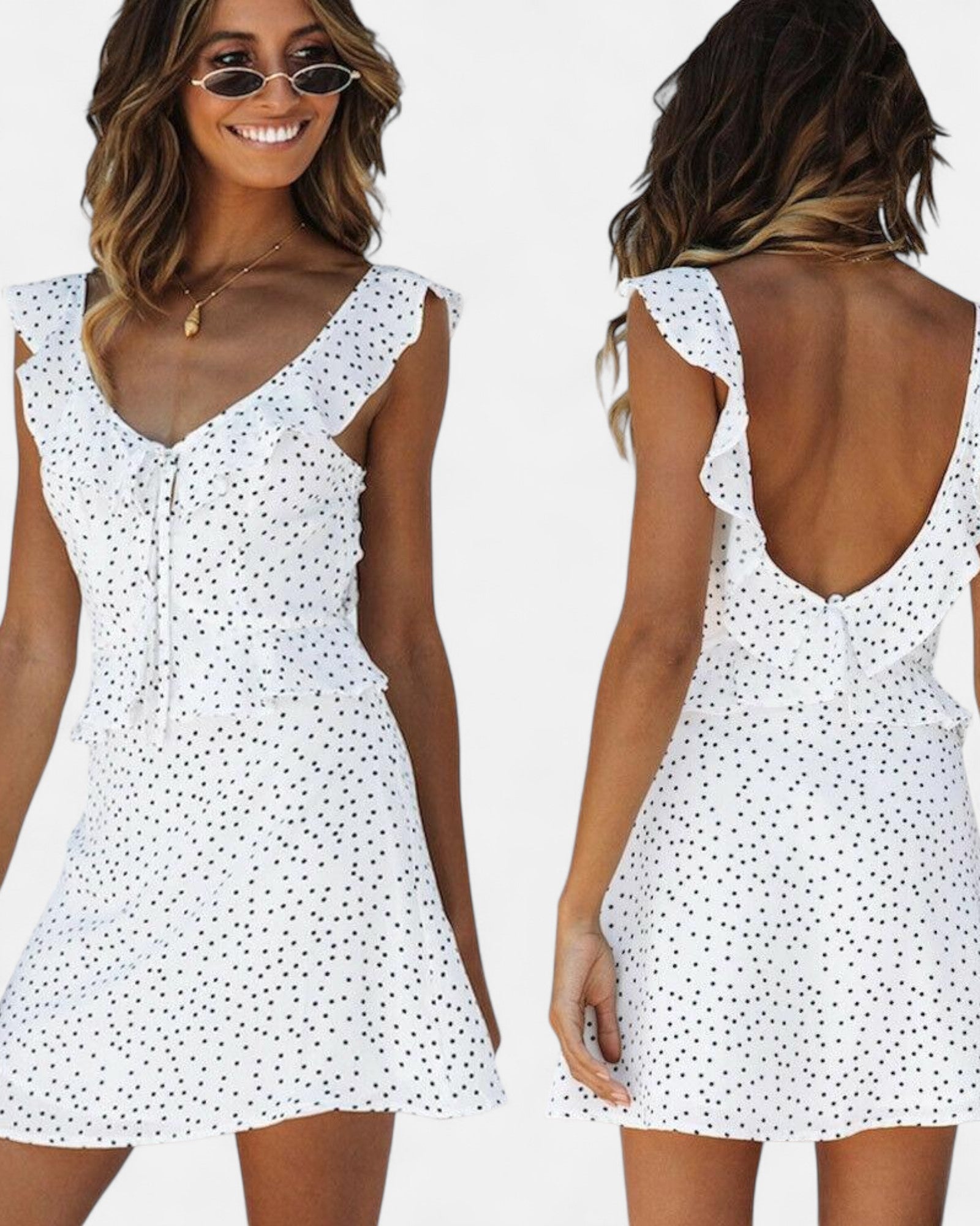 Alaya – Boho Wrap Dress with Flutter Sleeves - Dress - Boho Style