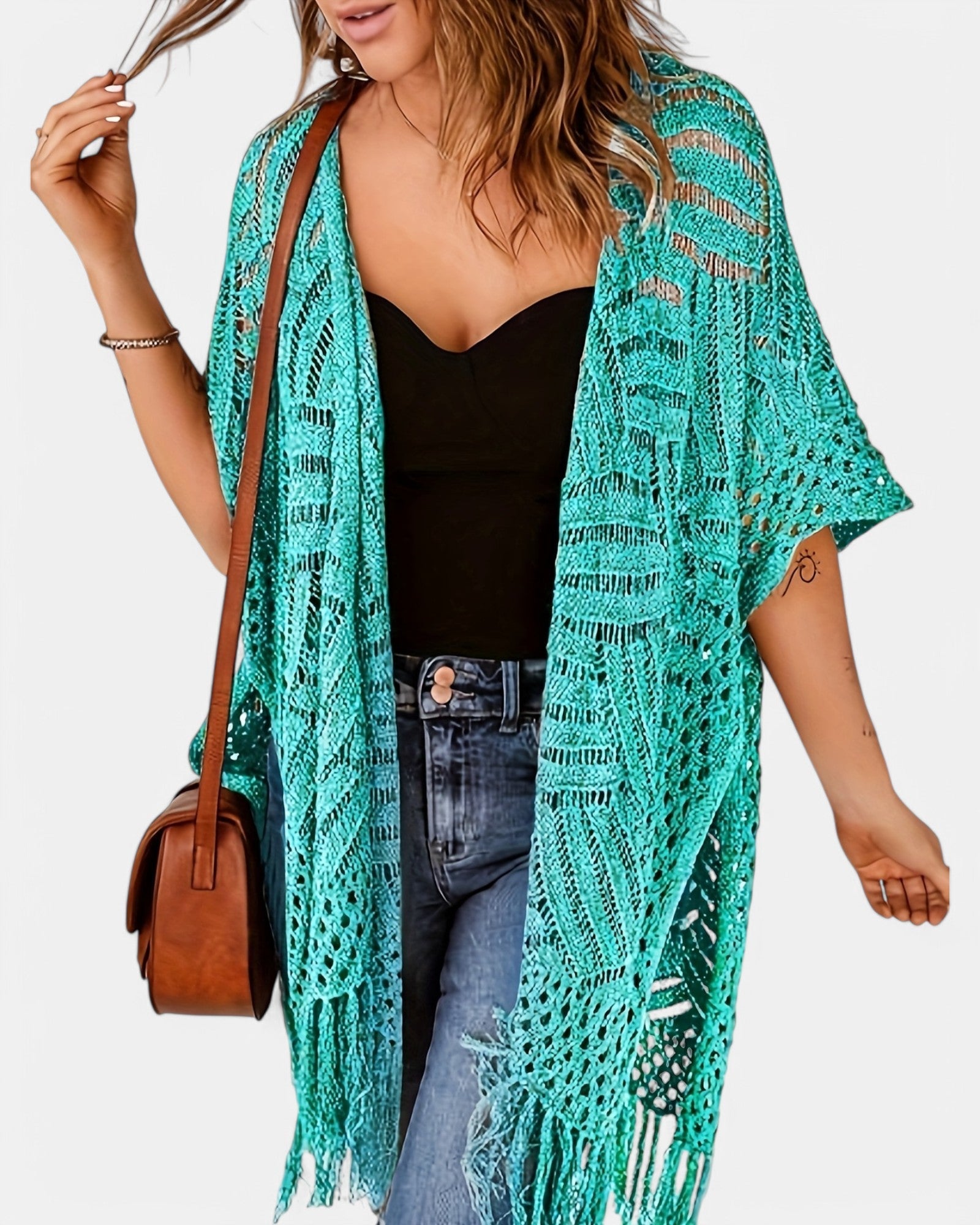 Amelia – Boho Geometric Tassel Cardigan - Cardigan - Boho Style