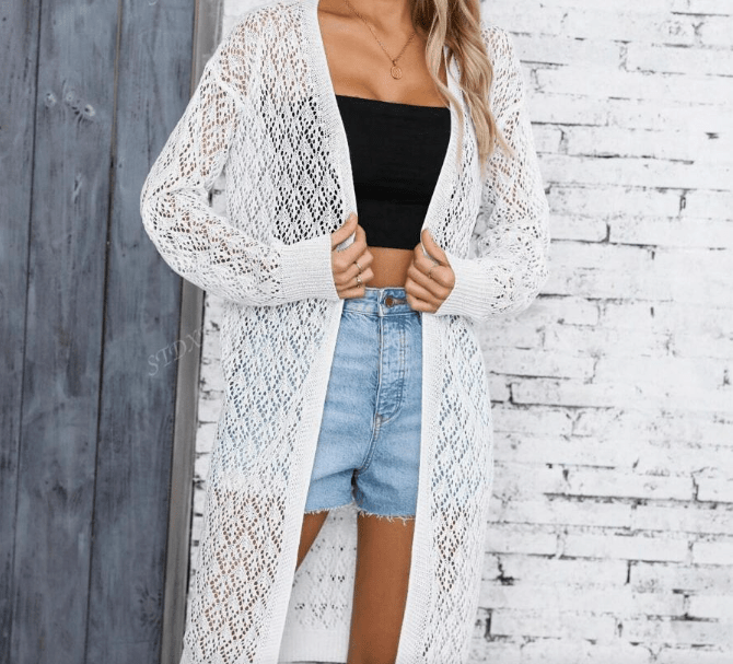 Amelia – Boho Geometric Tassel Cardigan - Cardigan - Boho Style