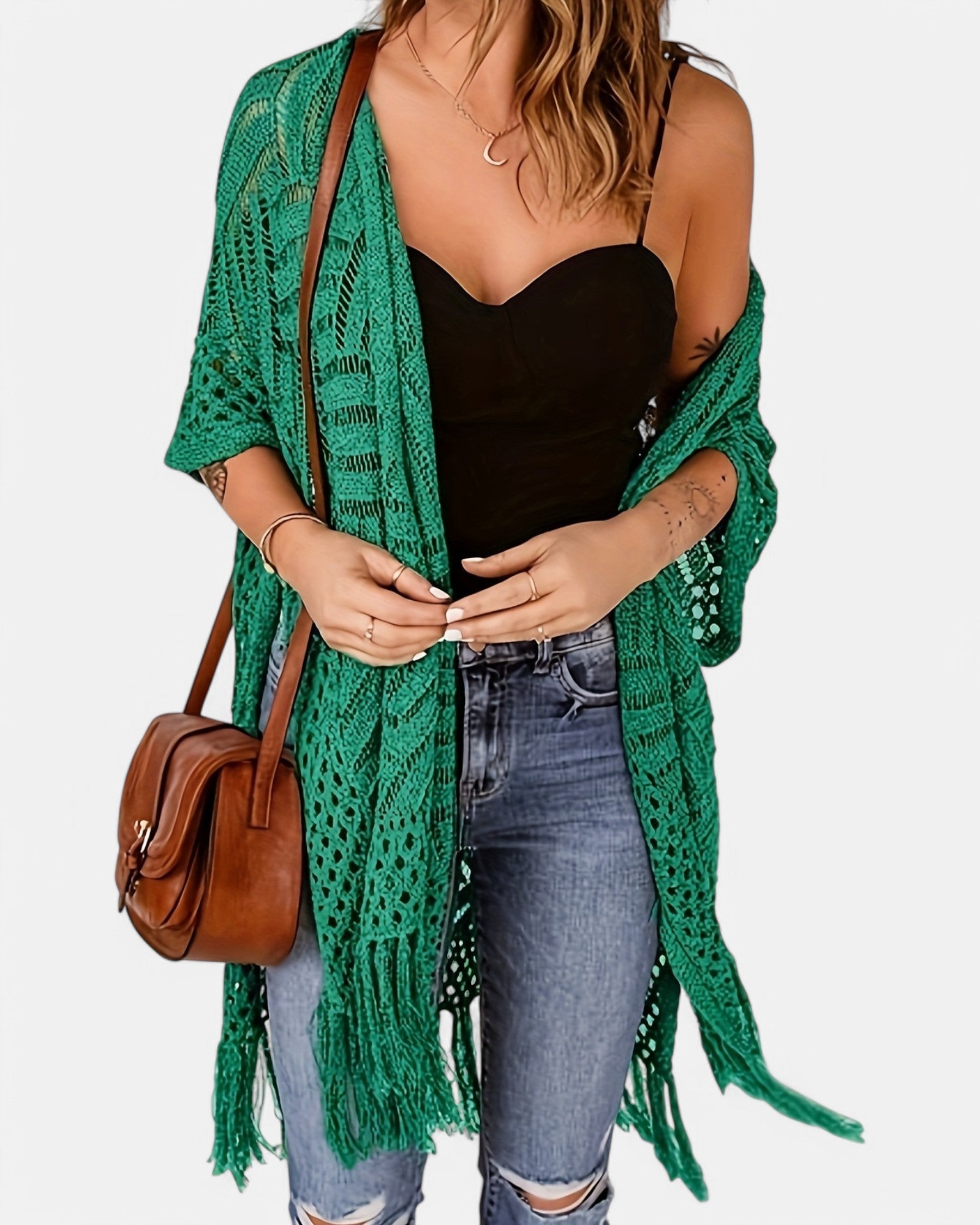 Amelia – Boho Geometric Tassel Cardigan - Cardigan - Boho Style