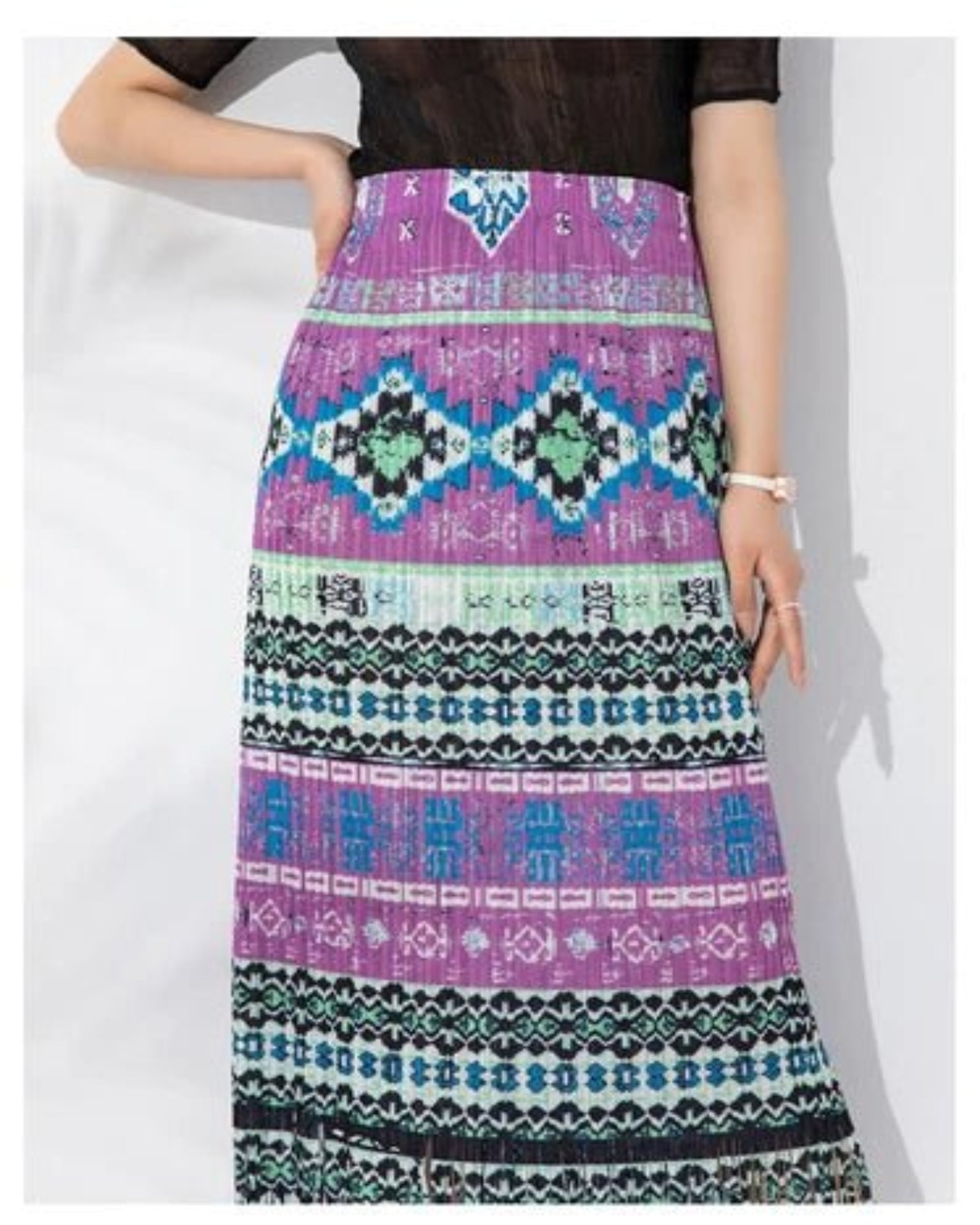 Amelia – Boho High Waist Maxi Skirt with Ruffled Hem - Skirt - Boho Style