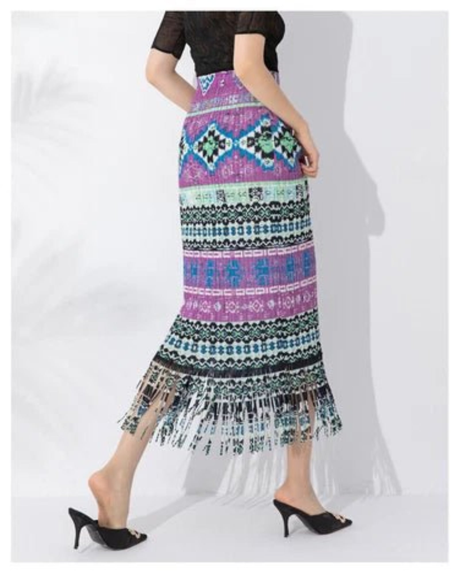 Amelia – Boho High Waist Maxi Skirt with Ruffled Hem - Skirt - Boho Style