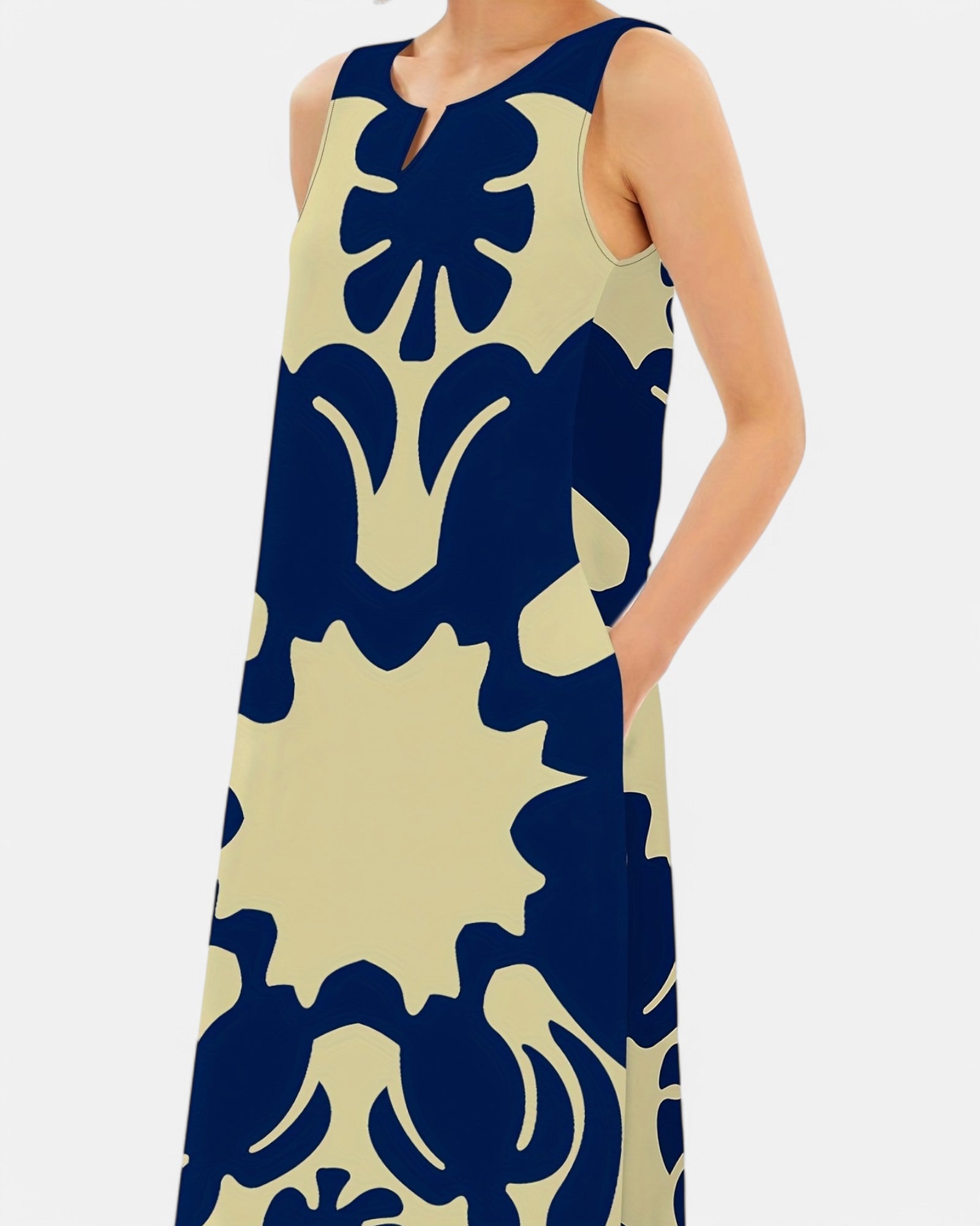 Amelia – Effortless Boho Floral Maxi Dress - Boho Style - Green & Blue - S -