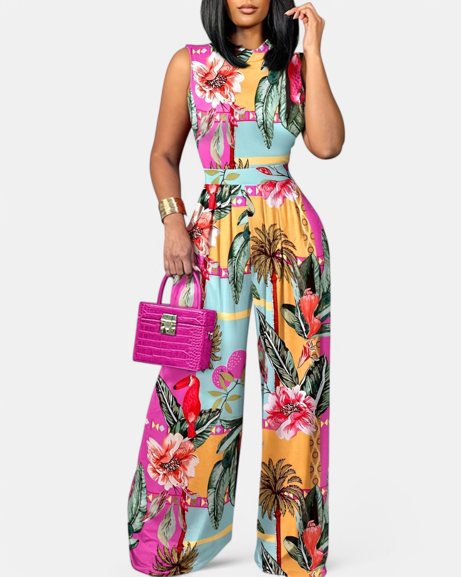 Amelia – Effortless Floral Wide - Leg Jumpsuit - Jumpsuit - Boho Style