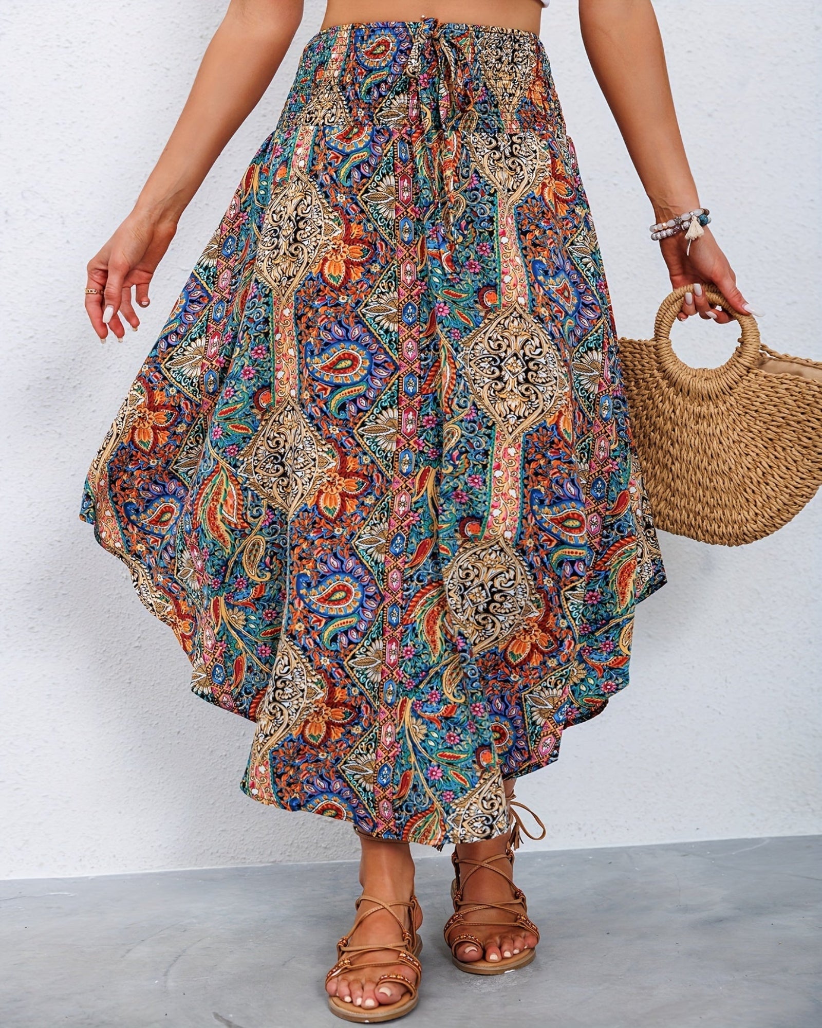 Amelia – Effortless High Waist Paisley Boho Skirt - Skirt - Boho Style