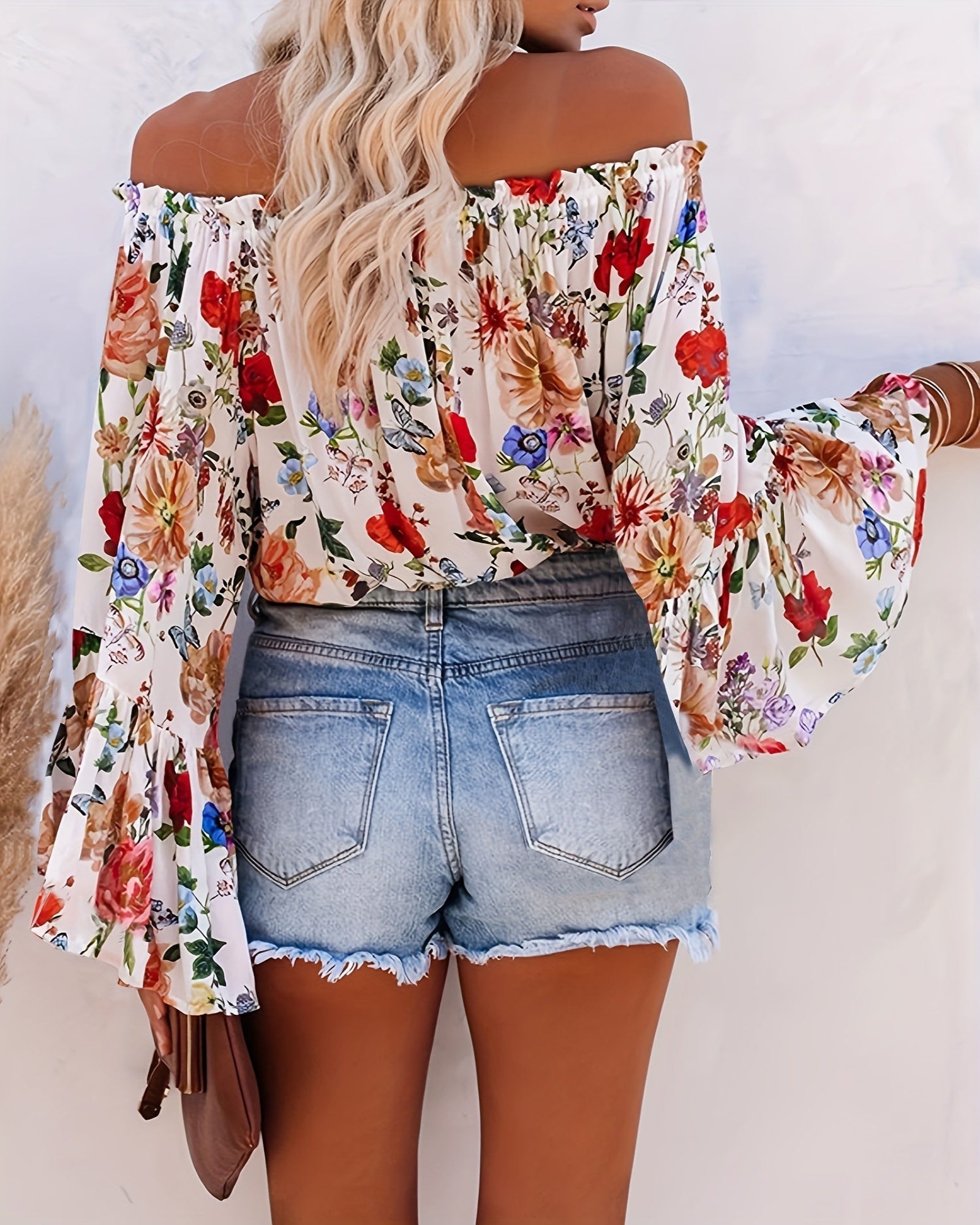 Anaya – Boho Floral Off - Shoulder Top with Flutter Sleeves - Off - Shoulder Top - Boho Style