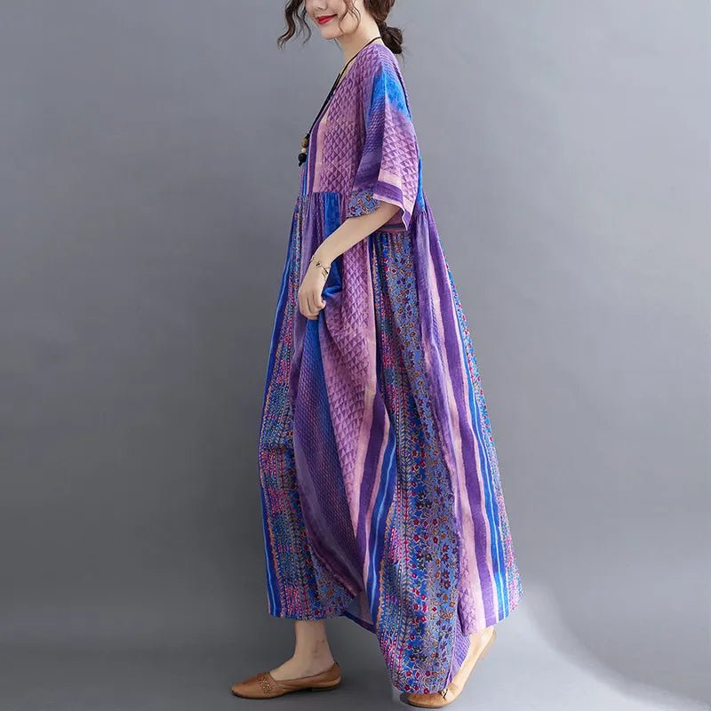 Arabella – Breezy Cotton Plus Size Boho Maxi Dress - Dress - Boho Style