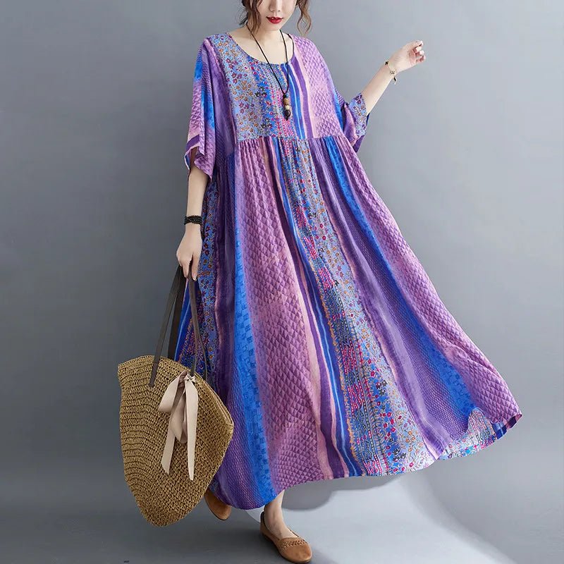 Arabella – Breezy Cotton Plus Size Boho Maxi Dress - Dress - Boho Style