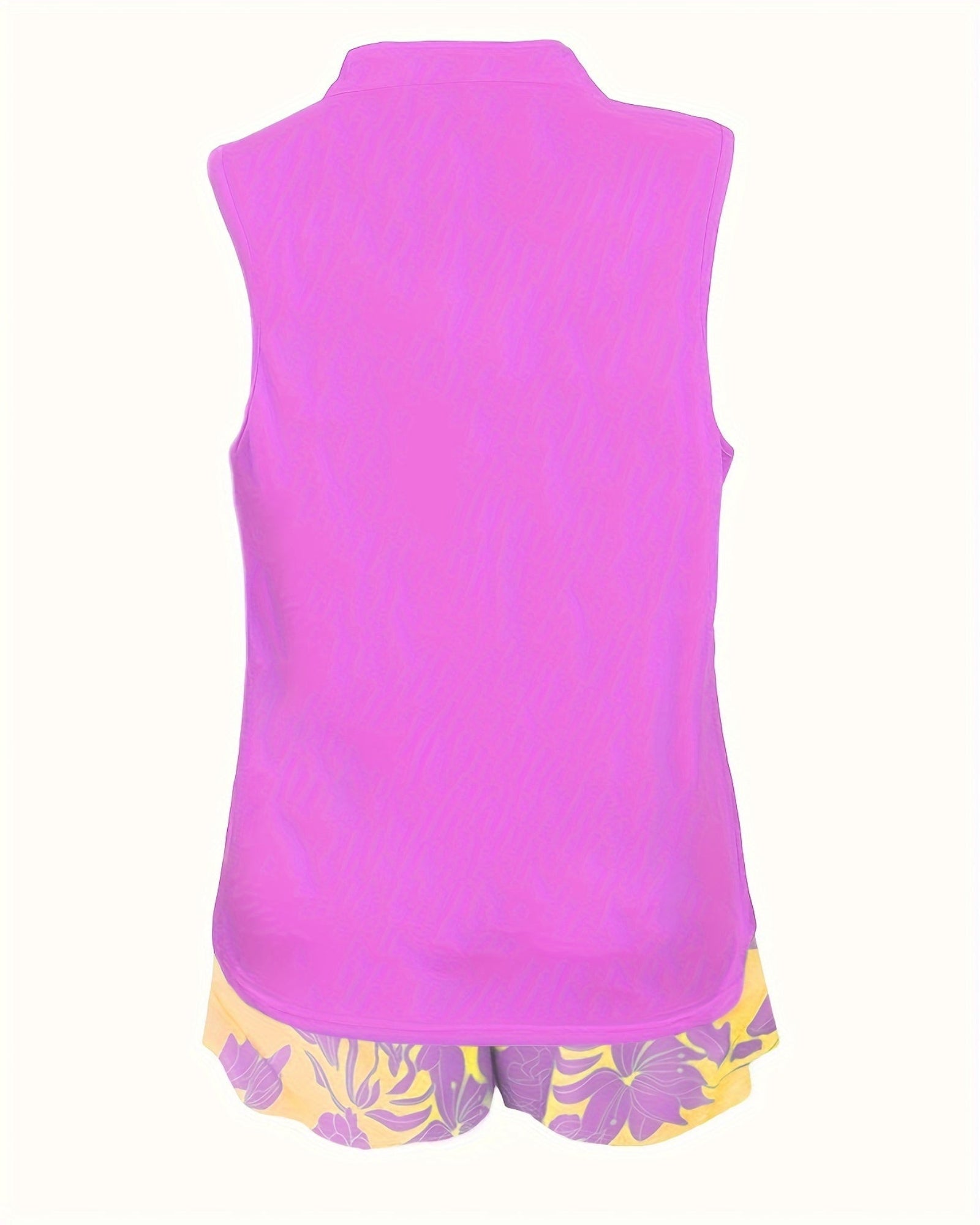 Arlenis – Plus Size Boho Off - Shoulder Vest & Floral Shorts Set - Outfit Sets - Boho Style