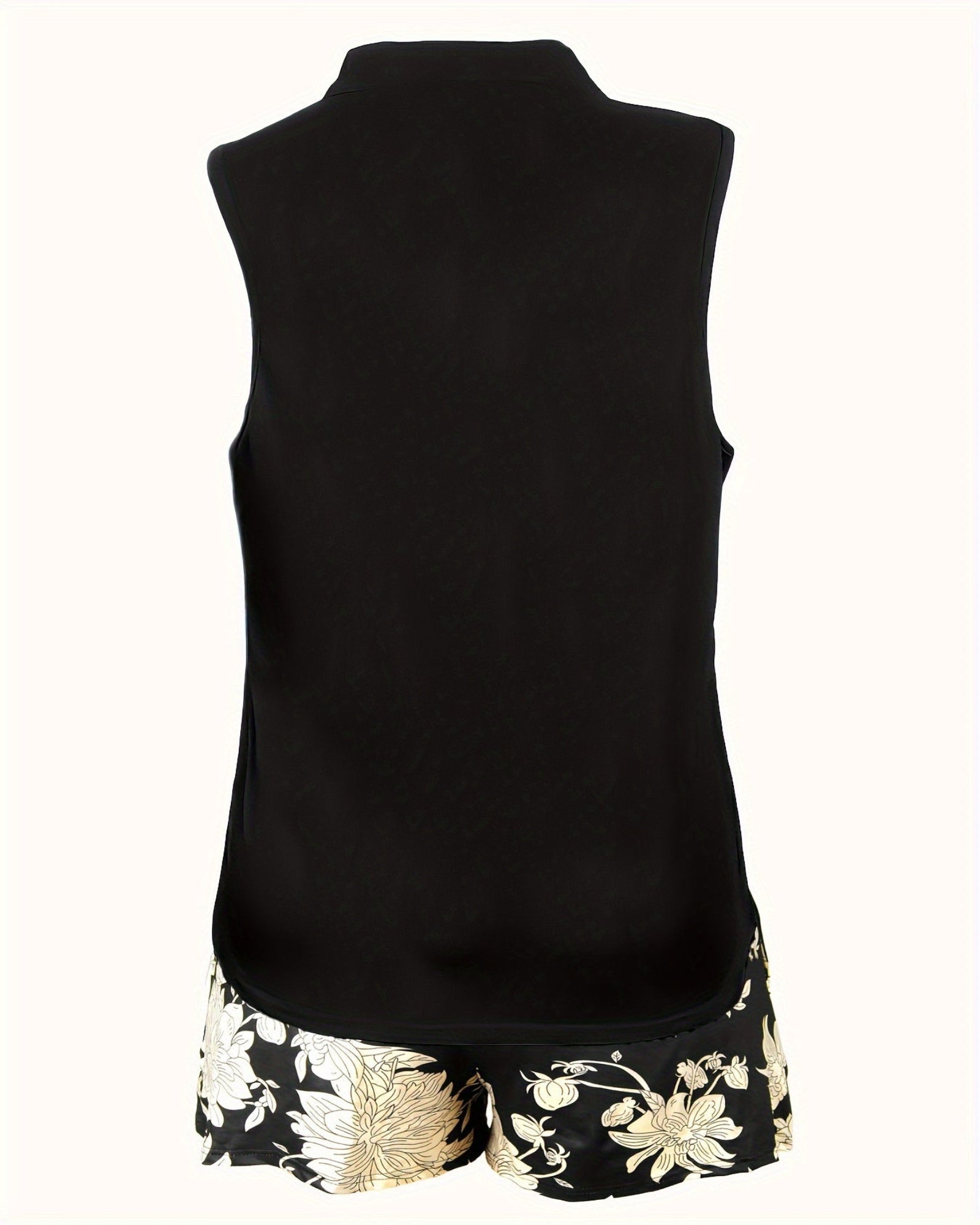 Arlenis – Plus Size Boho Off - Shoulder Vest & Floral Shorts Set - Outfit Sets - Boho Style