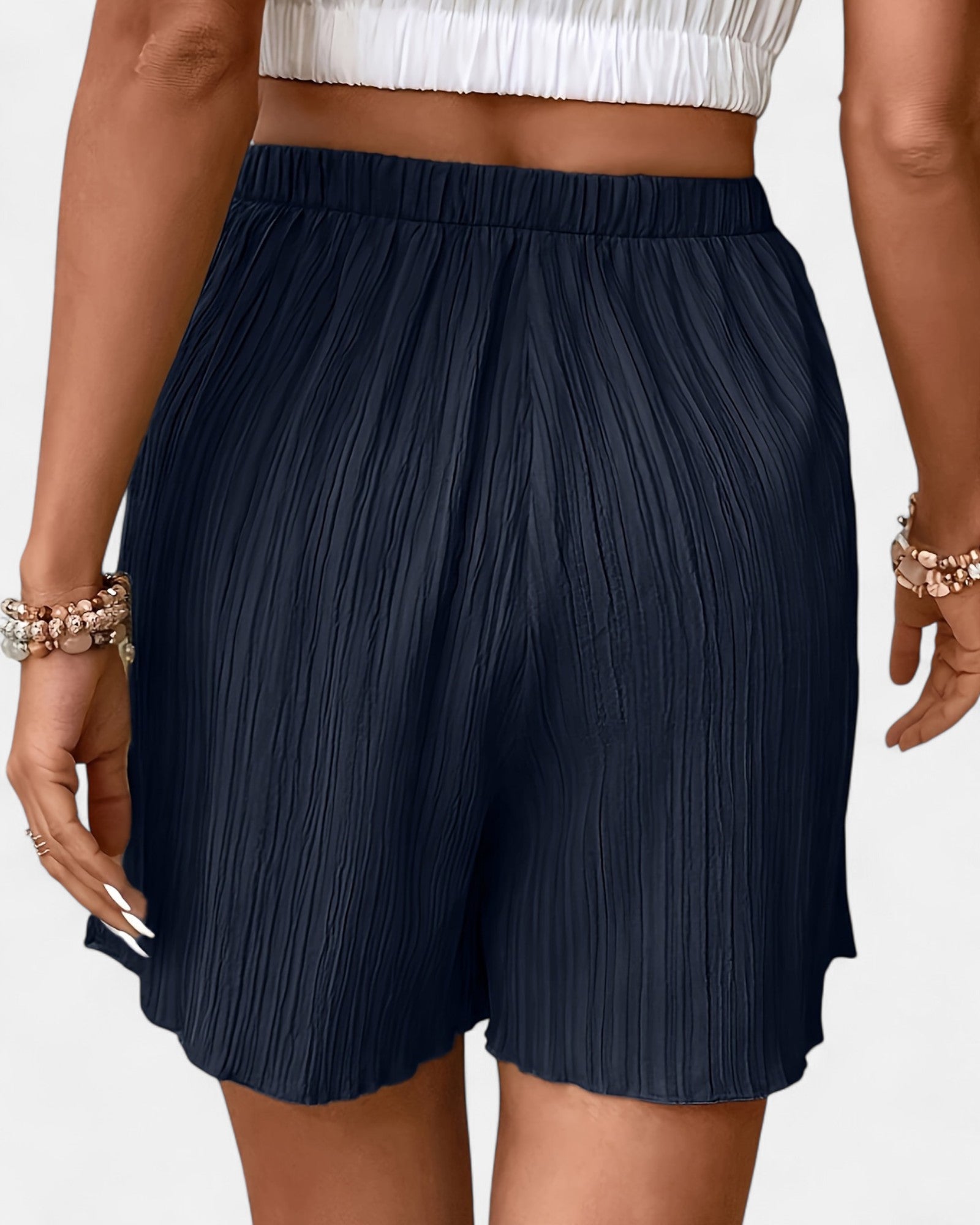 Azalea – Boho Chic Pleated Elastic Waist Shorts - Short - Boho Style