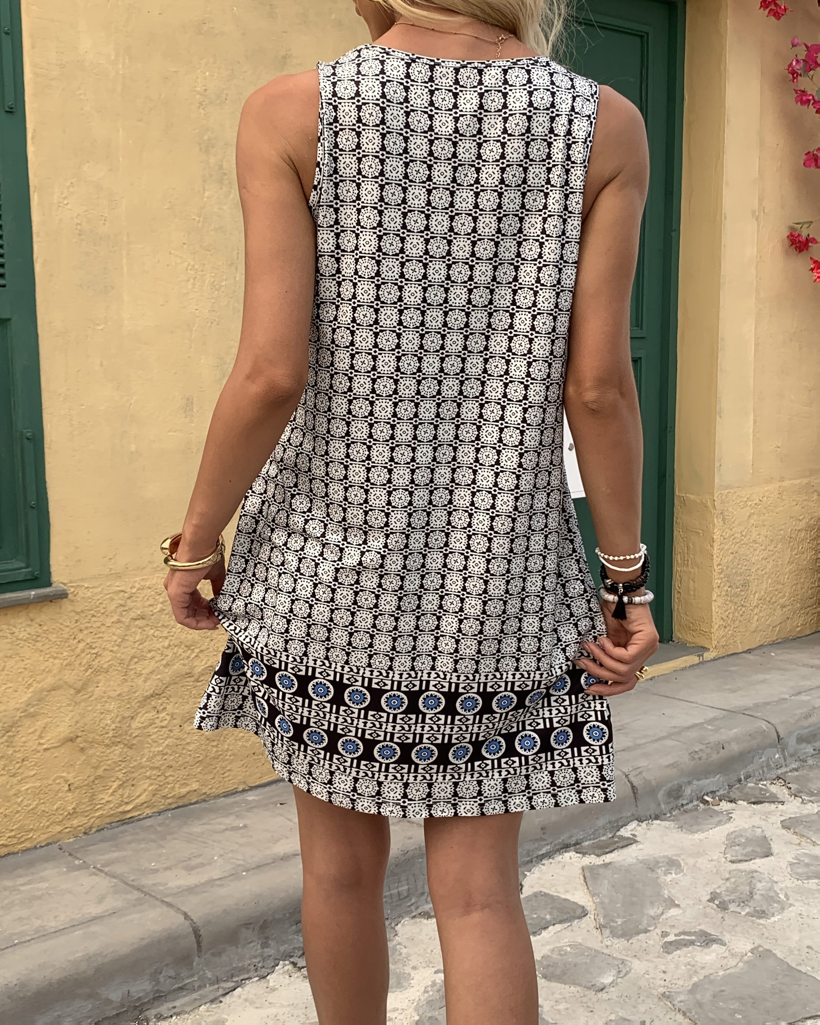Calina – Sleeveless Floral Cotton Boho Summer Dress - Dresses - Boho Style
