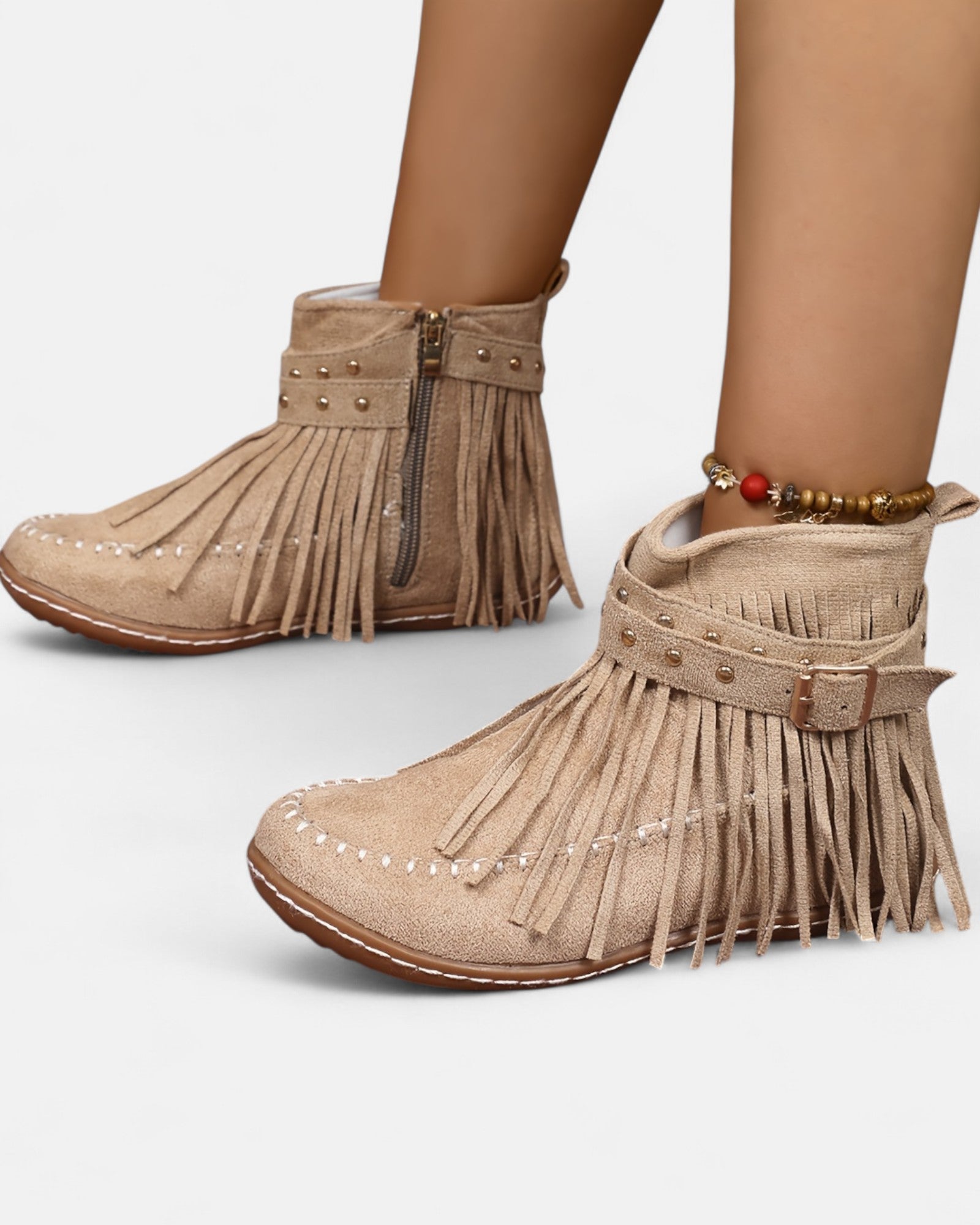 Calina– Stylish Fringe Ankle Boots - Boots - Boho Style