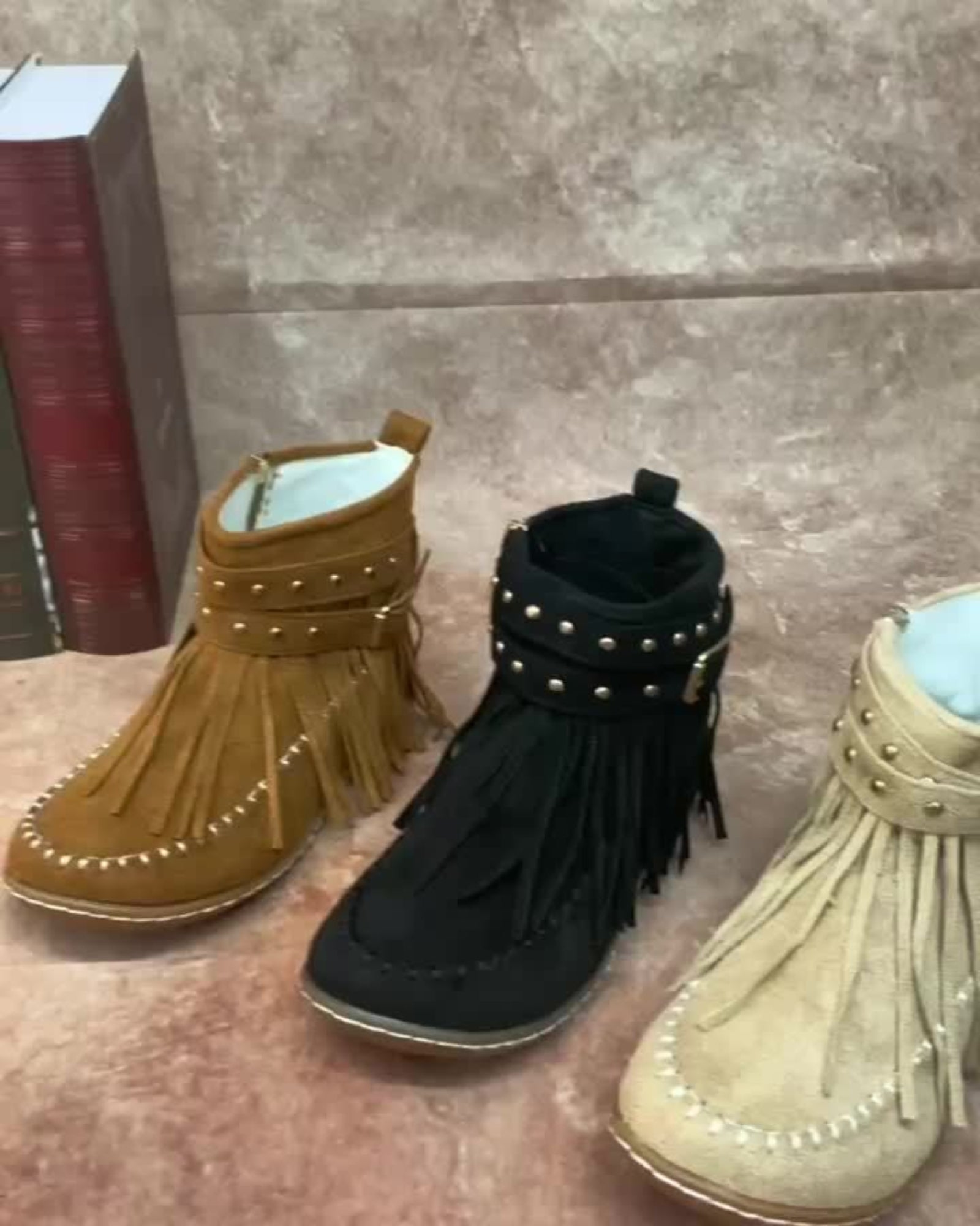 Calina– Stylish Fringe Ankle Boots - Boots - Boho Style