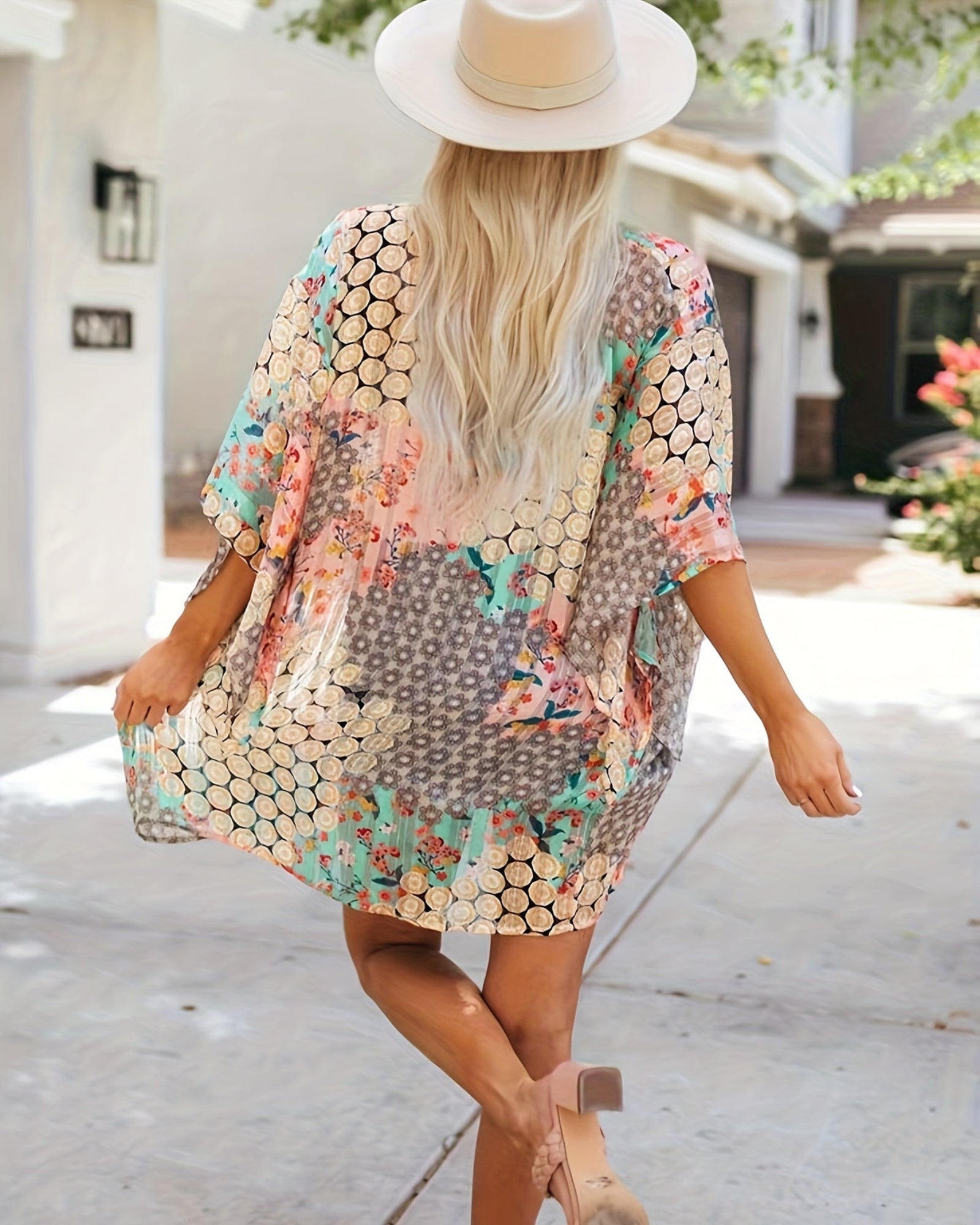Callie– Lightweight Boho Floral Print Sun Protection Top - Cardigan - Boho Style