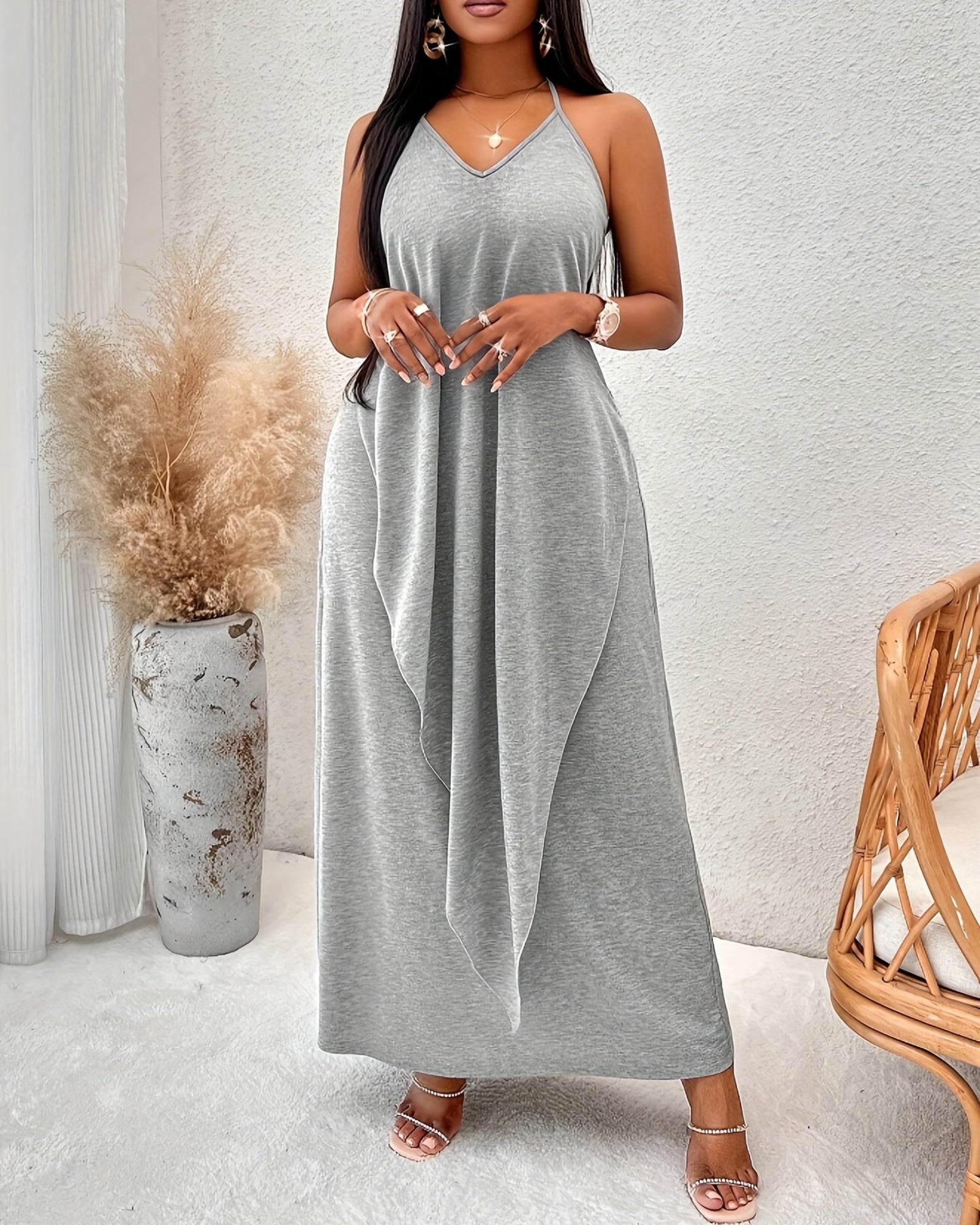 Callista – Boho Asymmetrical Halter Dress - Dress - Boho Style