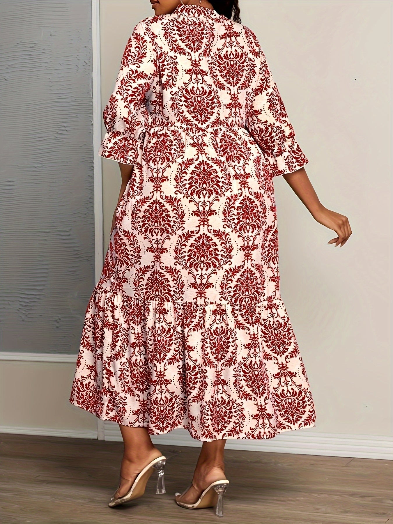 Charlotte – Boho Plus Size Ethnic Print Longline Dress - Dress - Boho Style