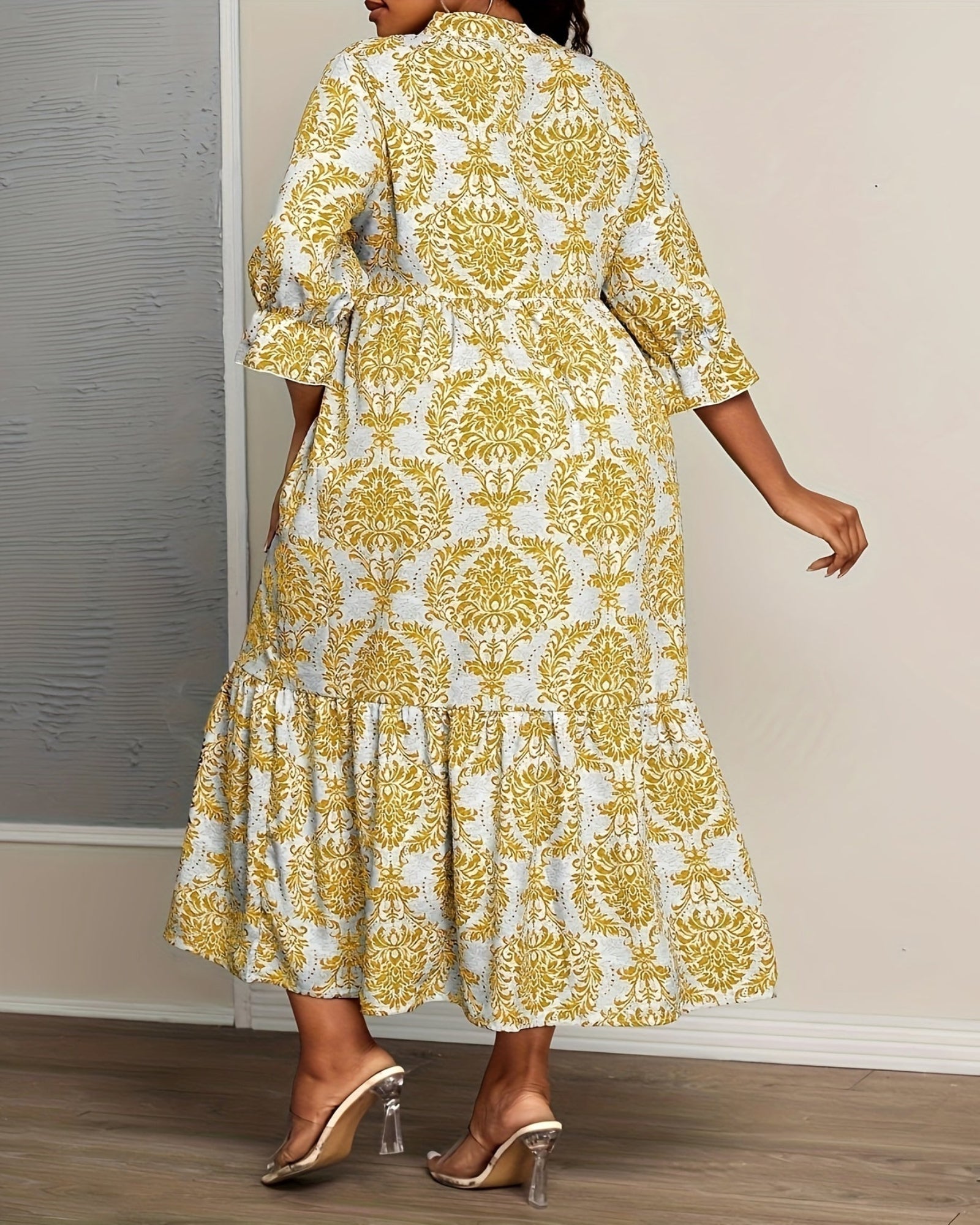 Charlotte – Boho Plus Size Ethnic Print Longline Dress - Dress - Boho Style