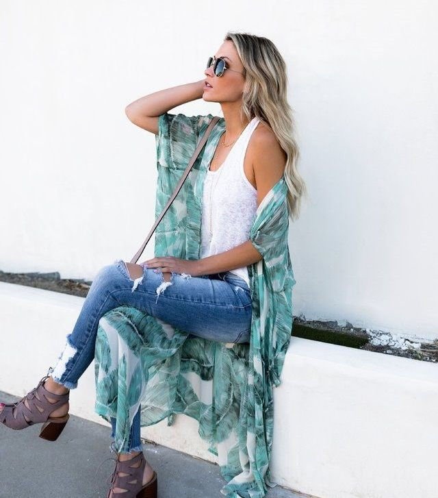 Charlotte – Plus Size Boho Floral Open Kimono Cardigan - Kimono Cardigan - Boho Style