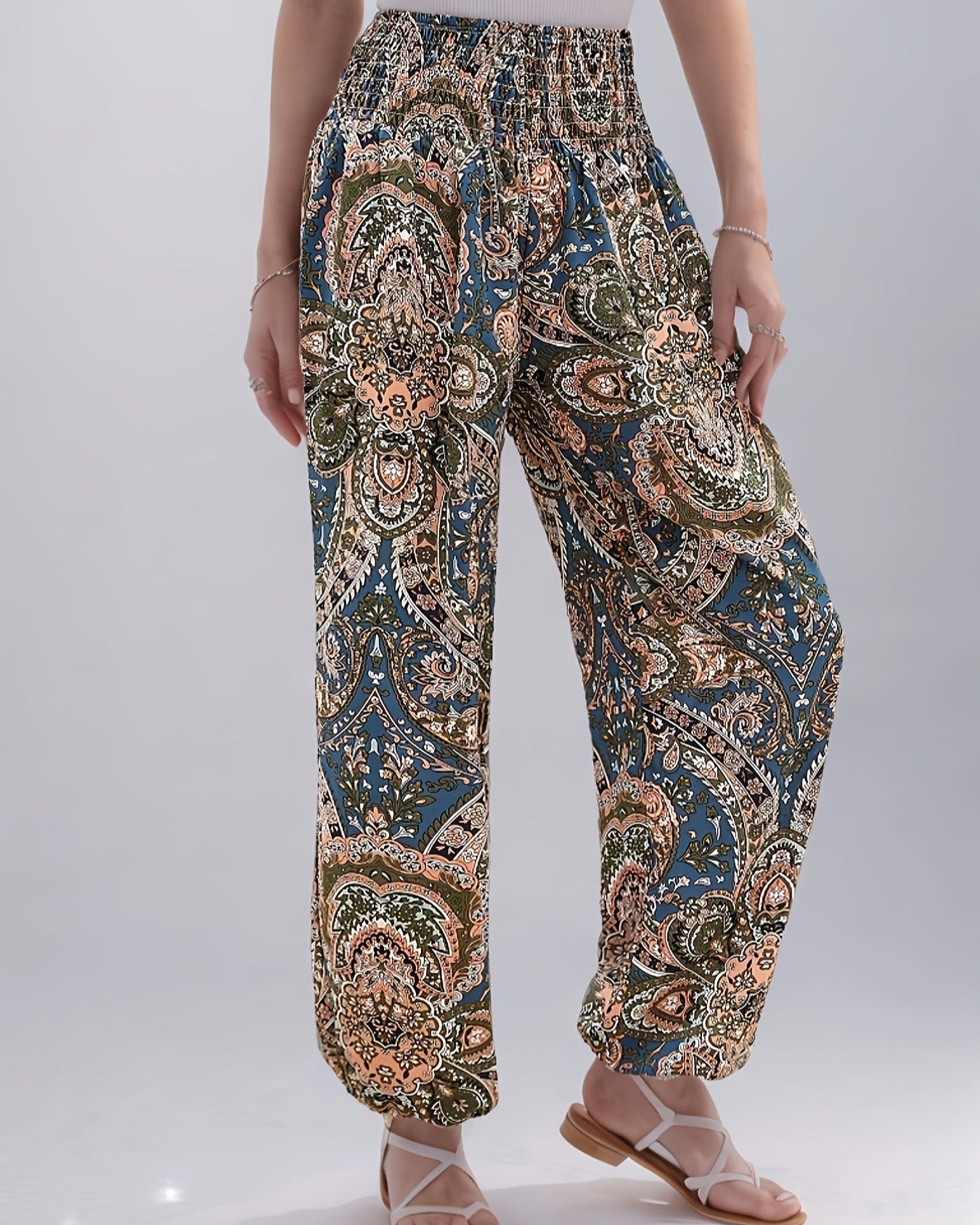 Chloe – Bohemian Mandala Print Relaxed Jogger Pants - Jogger Pants - Boho Style