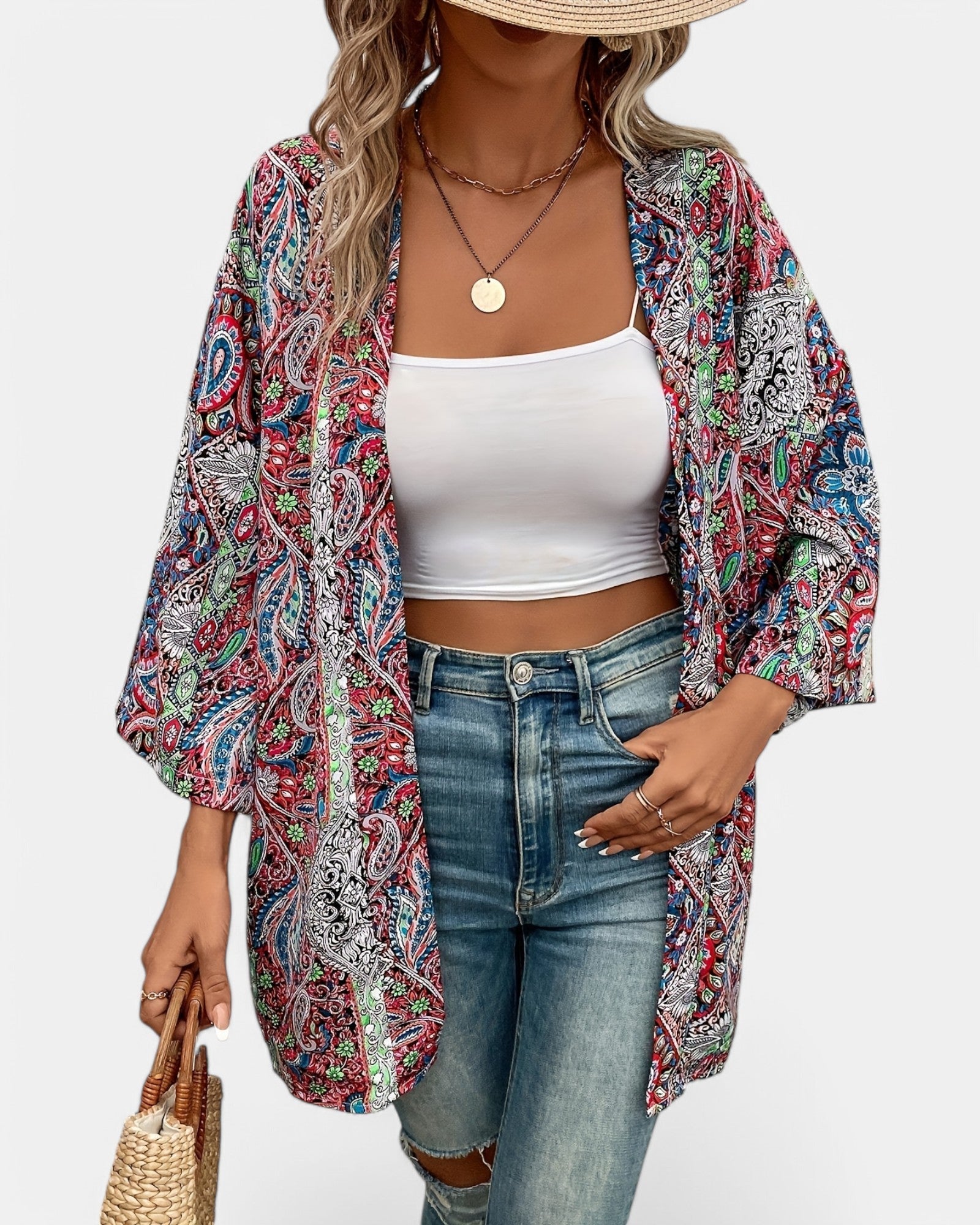 Chloe – Bohemian Paisley Beach Cardigan - Cardigan - Boho Style