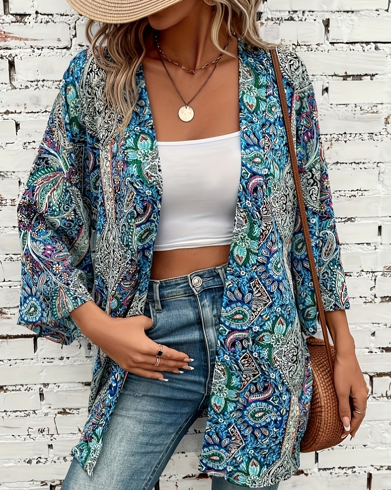 Chloe – Bohemian Paisley Beach Cardigan - Cardigan - Boho Style