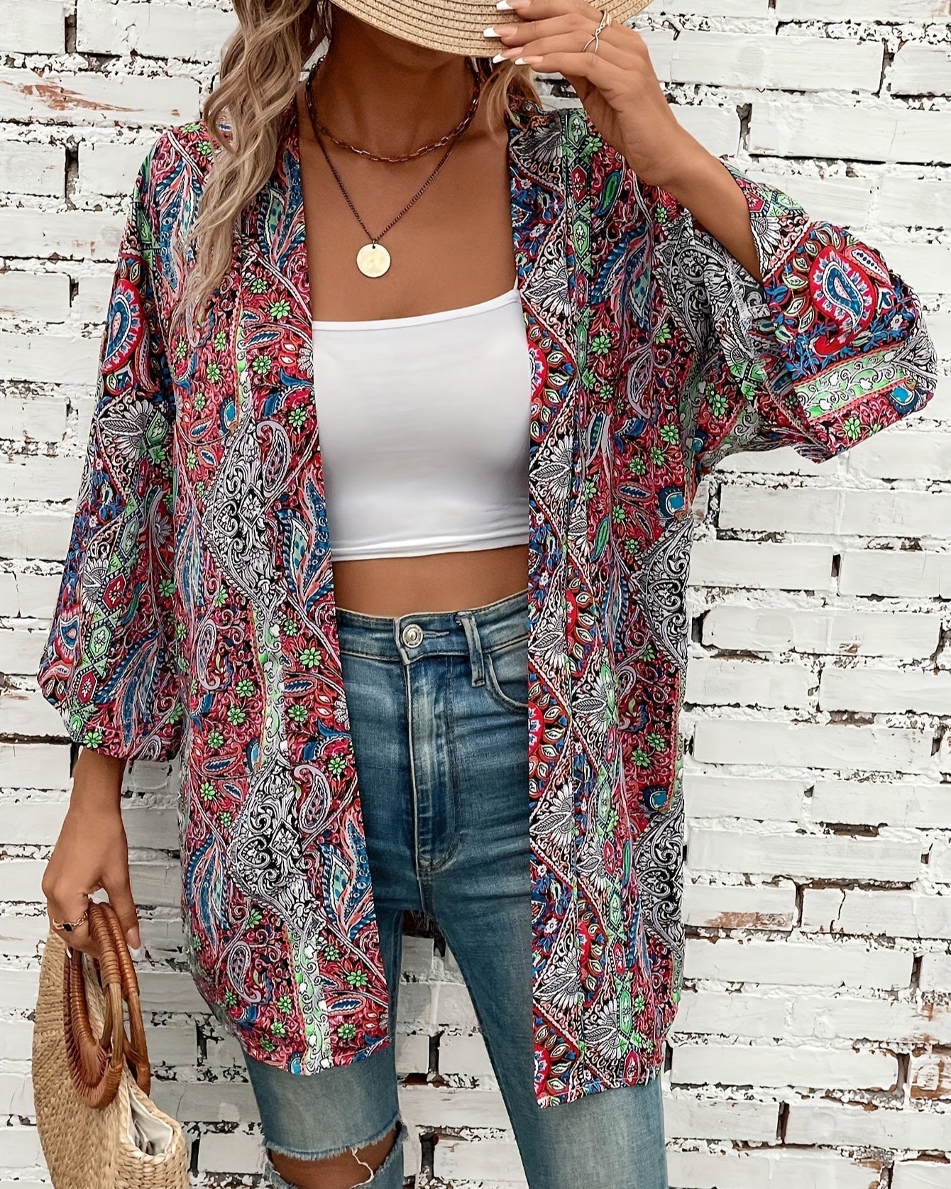 Chloe – Bohemian Paisley Beach Cardigan - Cardigan - Boho Style