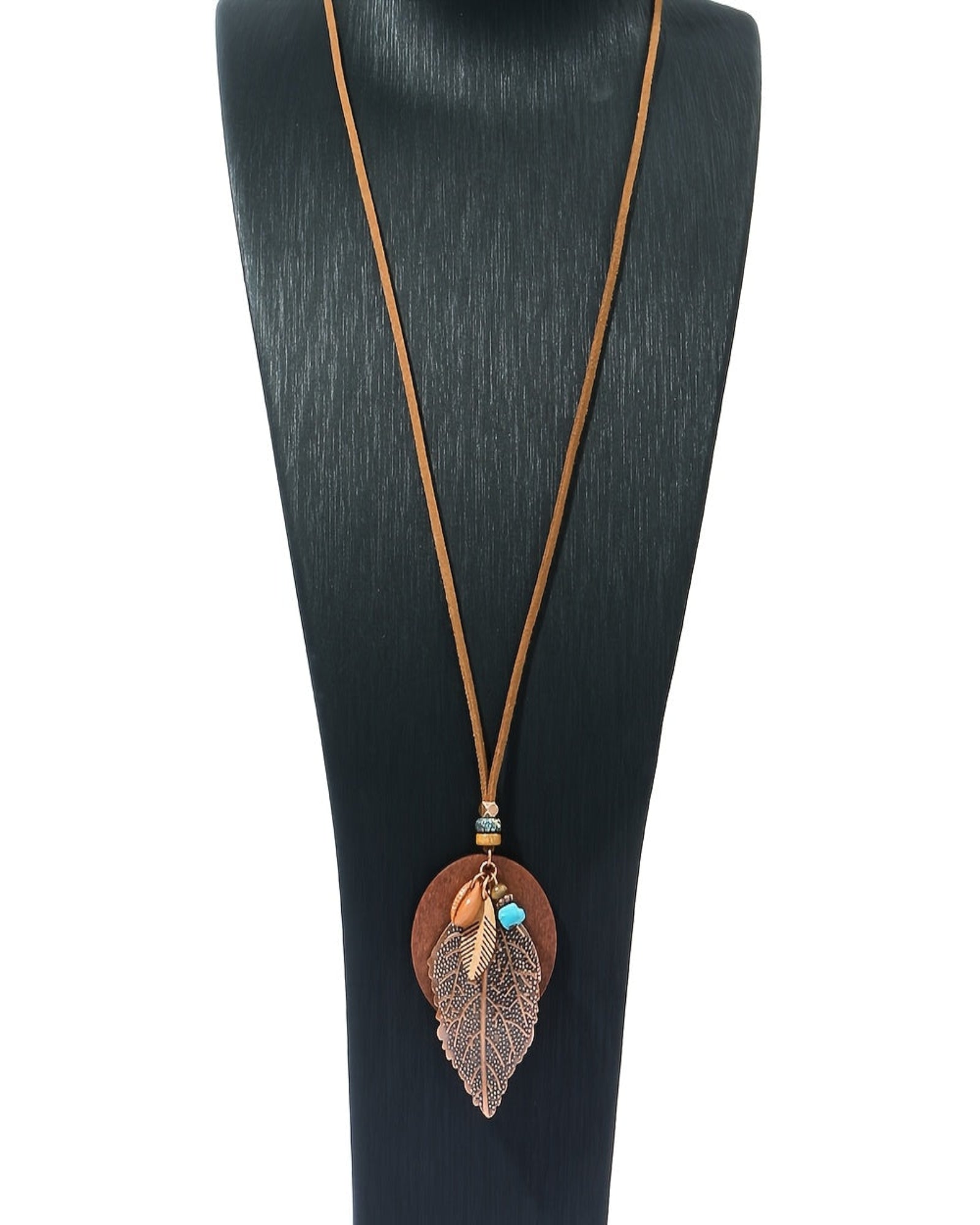 Chloe – Boho Leaf Pendant Necklace & Earring Set - Jewelry Set - Boho Style