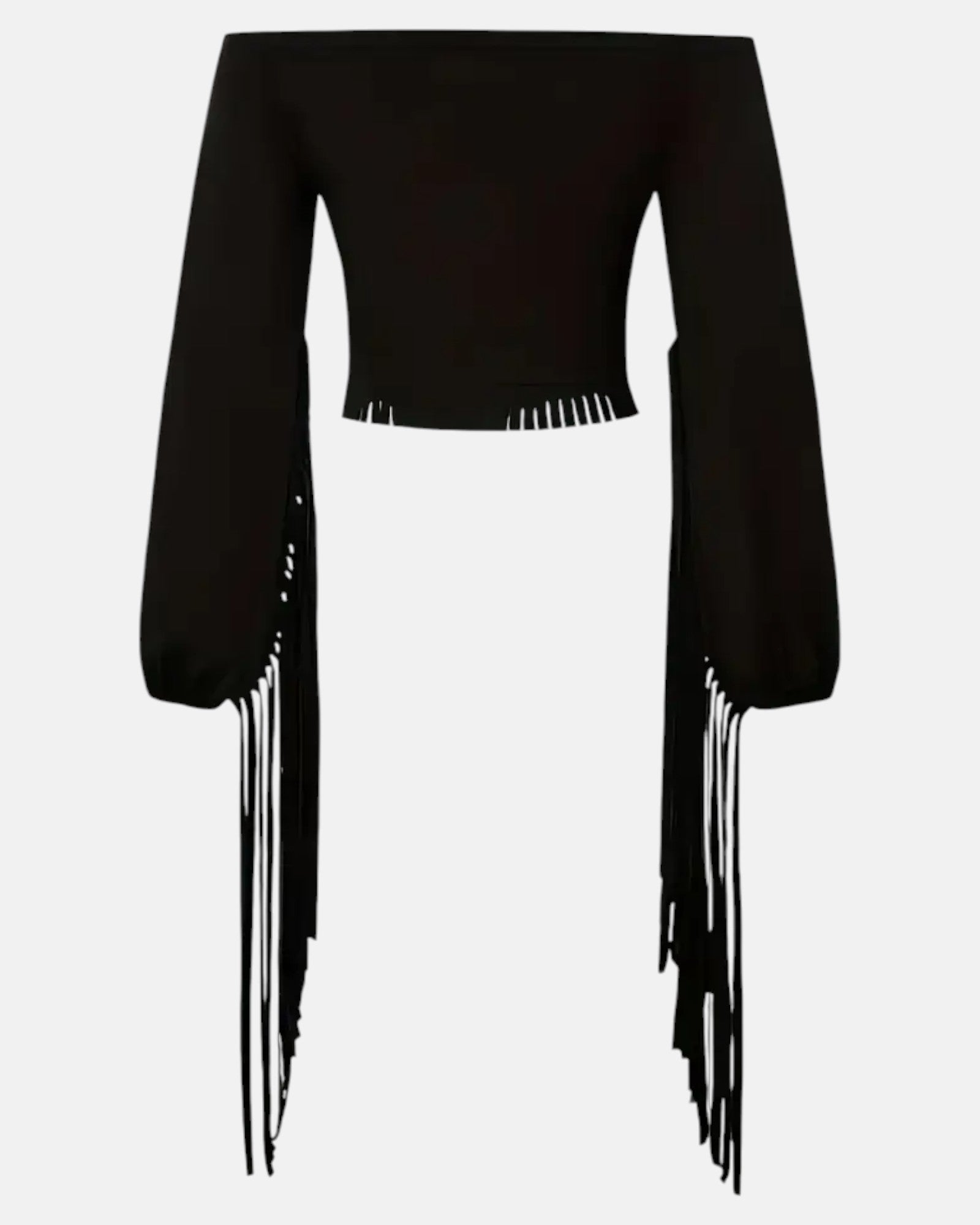 Chloe – Boho Off - Shoulder Top with Brown Tassels - Blouse - Boho Style