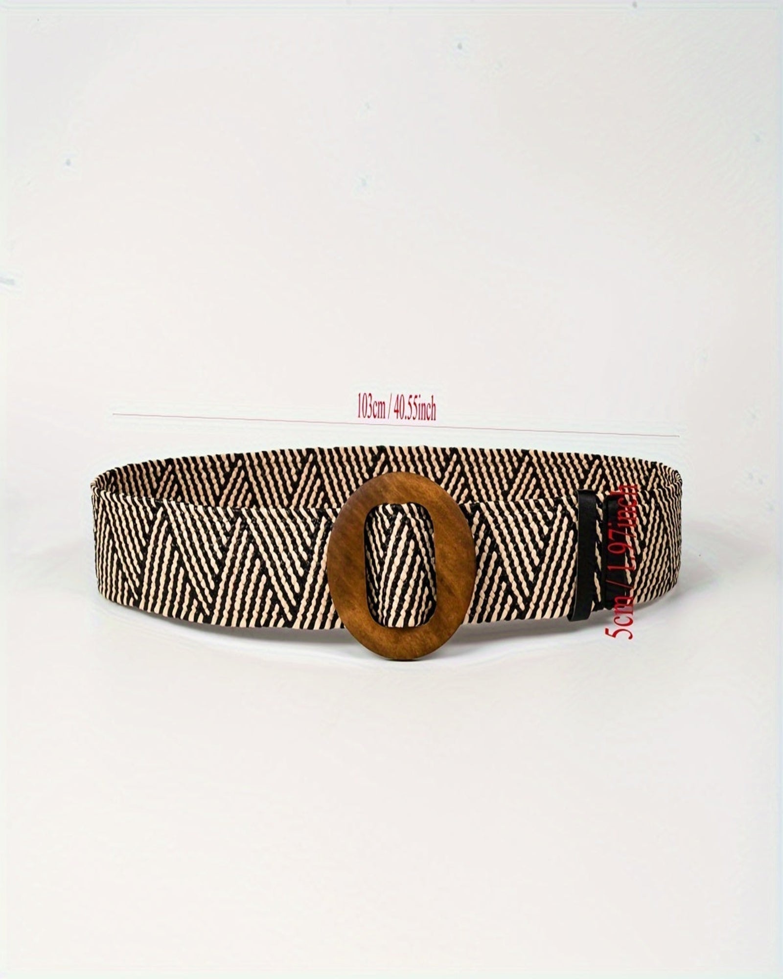 Chloe – Boho Woven Straw Belt with Wooden Buckle - Belt - Boho Style