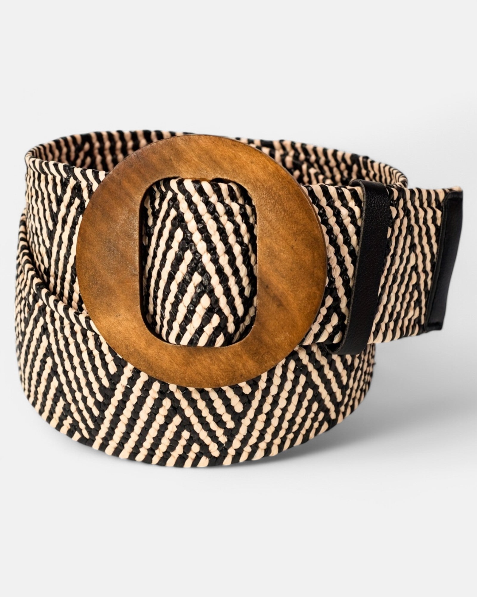 Chloe – Boho Woven Straw Belt with Wooden Buckle - Belt - Boho Style