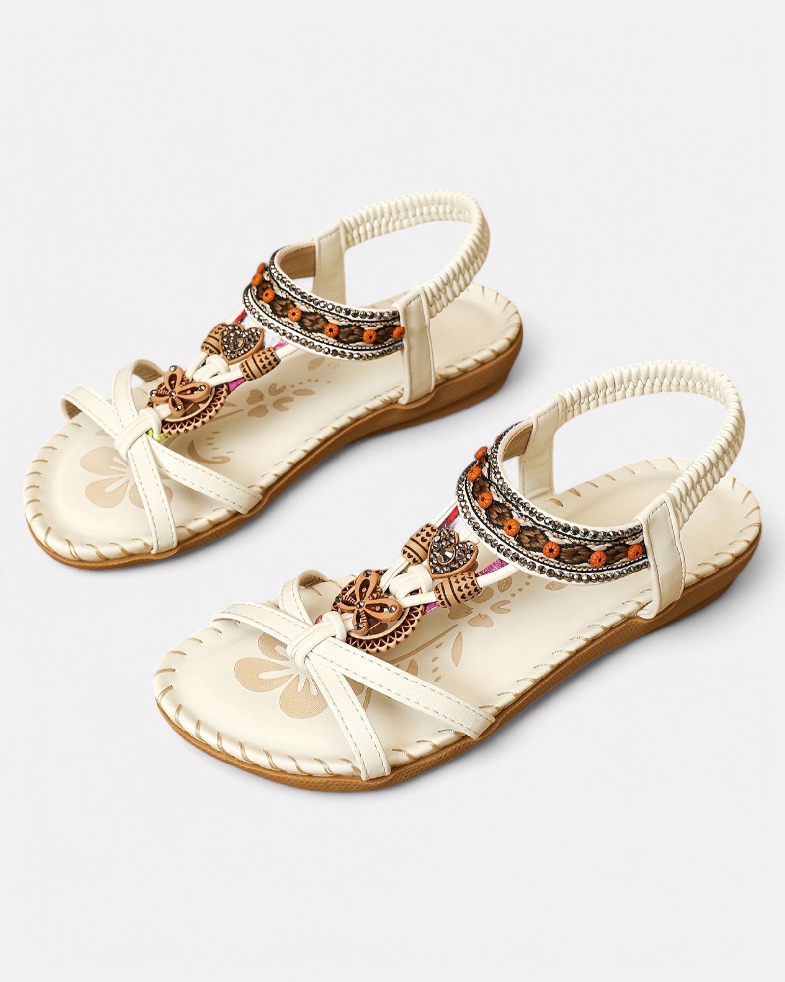 Chloe – Elegant Rhinestone Butterfly Flat Sandals for Summer - Sandals - Boho Style
