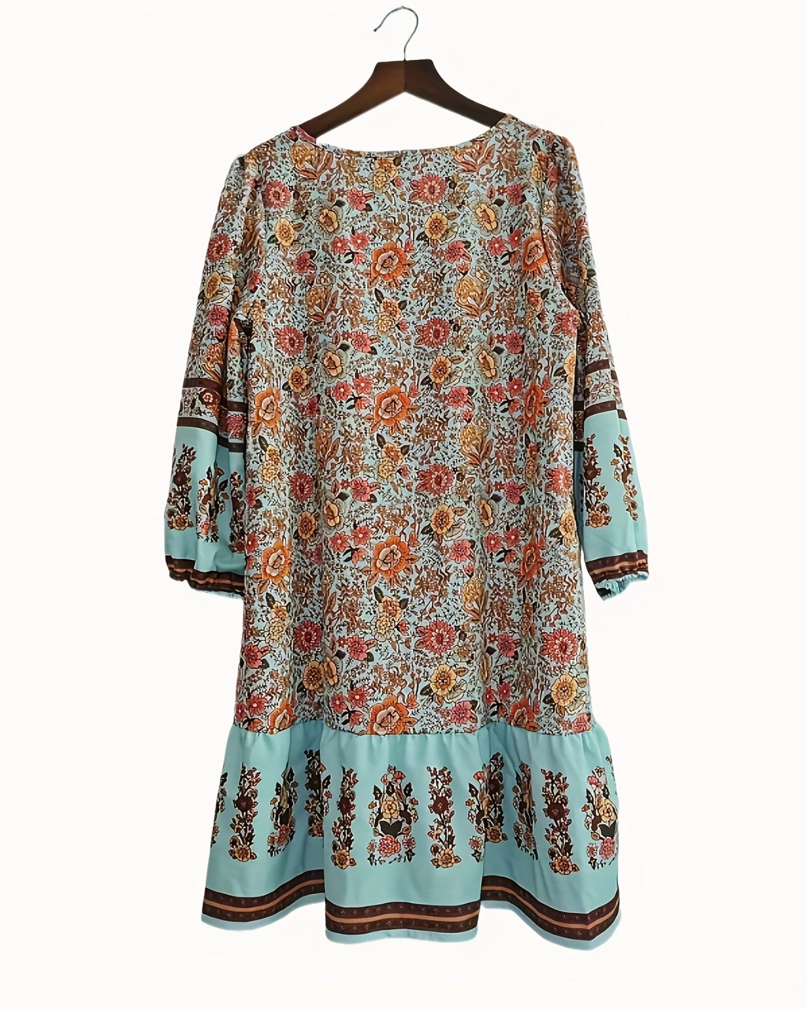 Chloe – Plus Size Boho Floral Mini Dress - Dress - Boho Style