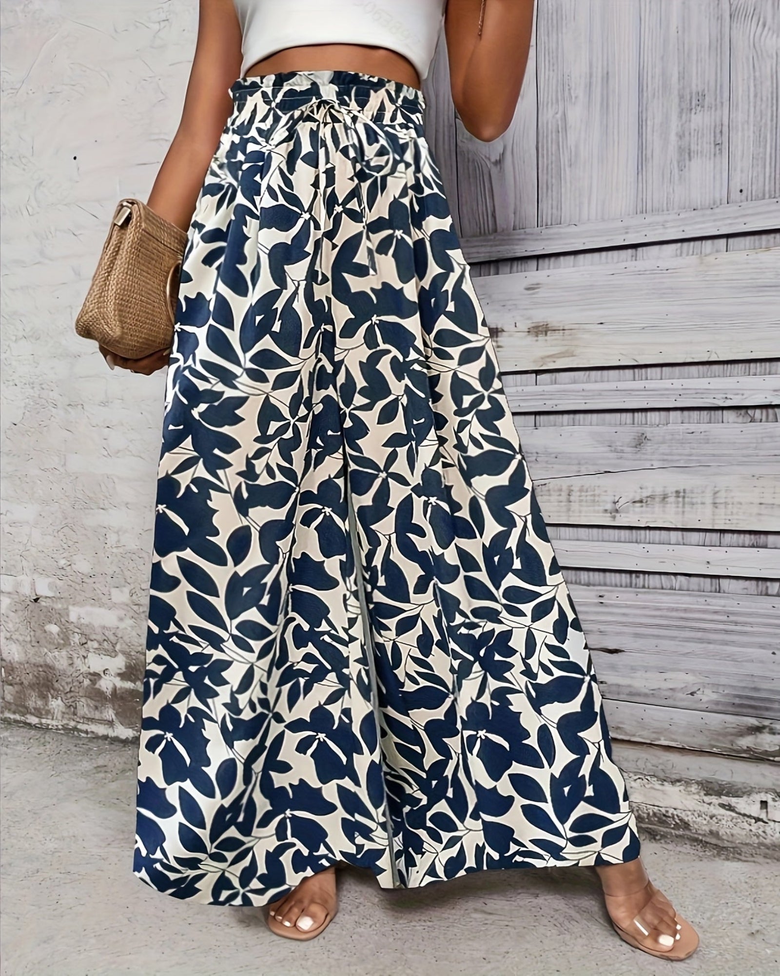 Cressida – Boho Floral Wide Leg Trousers - Trouser - Boho Style