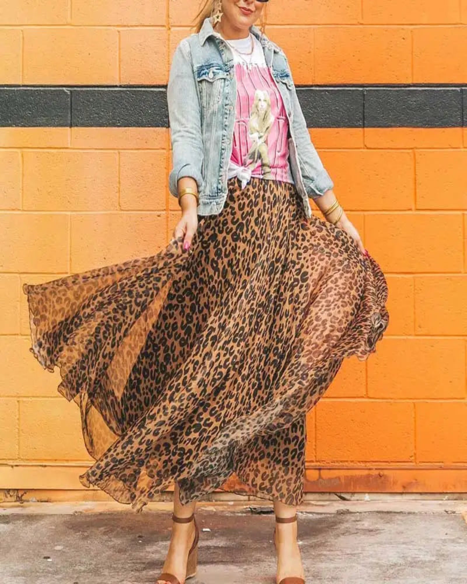Delilah – Boho Leopard Asymmetric Maxi Skirt - Skirts - Boho Style