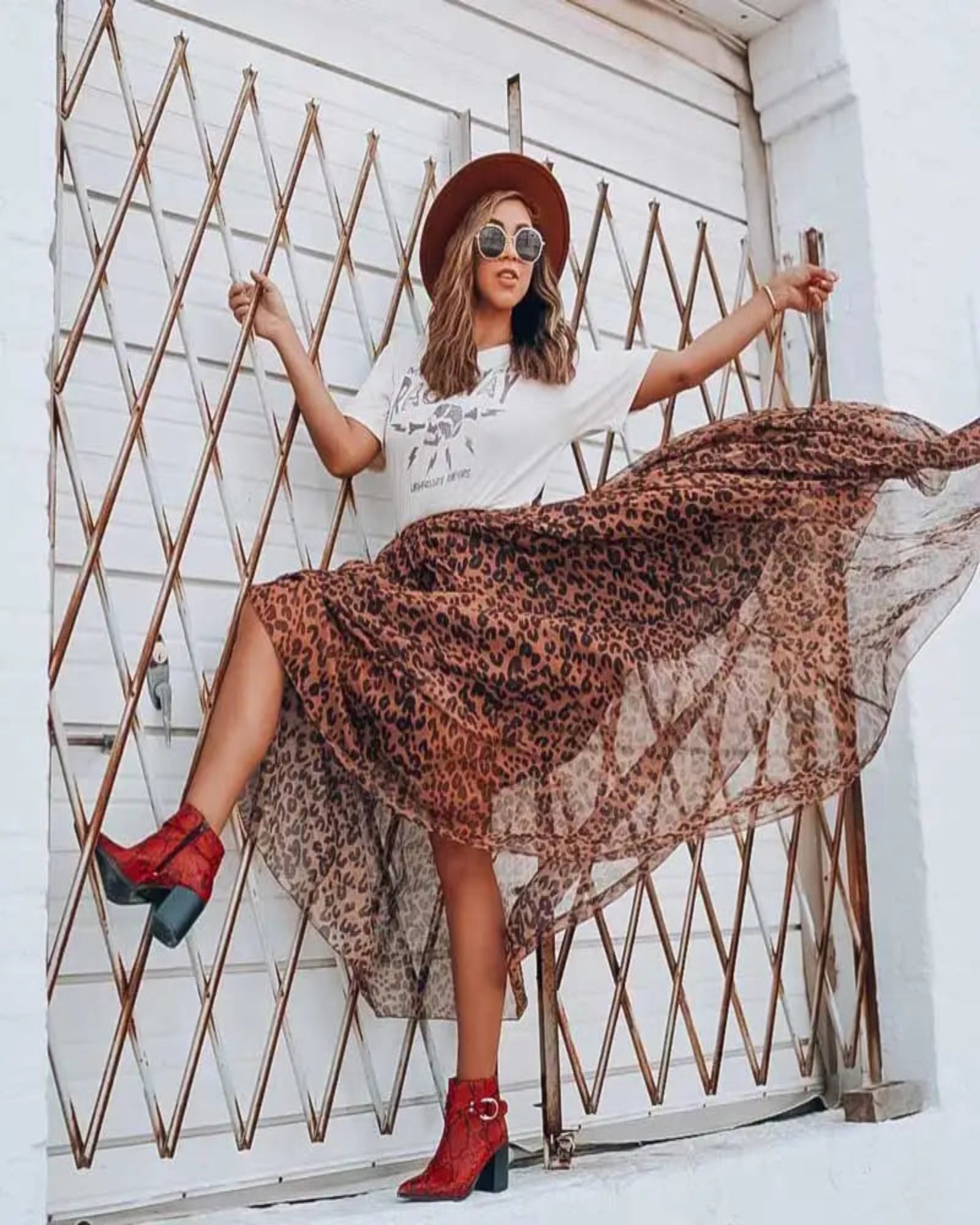Delilah – Boho Leopard Asymmetric Maxi Skirt - Skirts - Boho Style