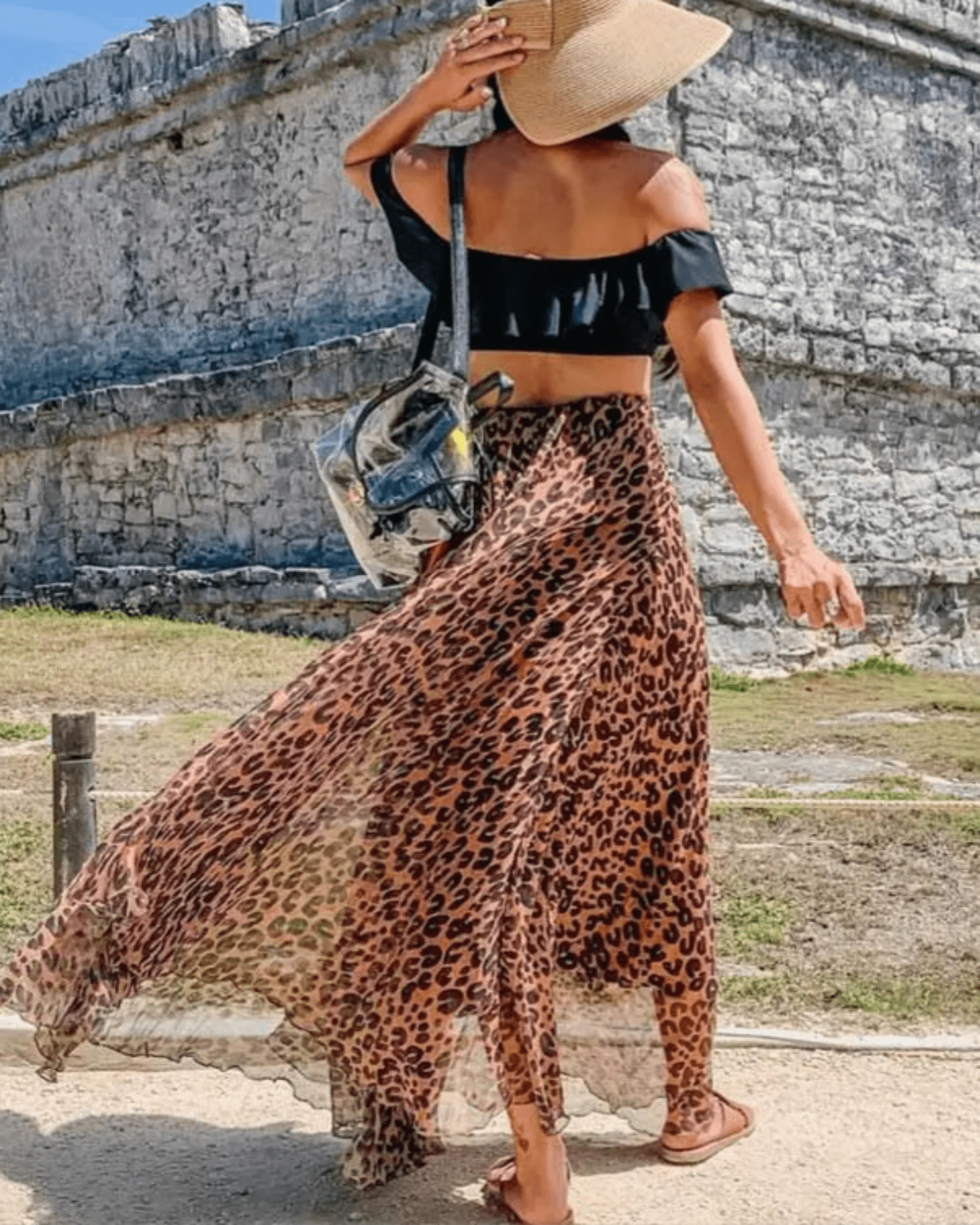Delilah – Boho Leopard Asymmetric Maxi Skirt - Skirts - Boho Style