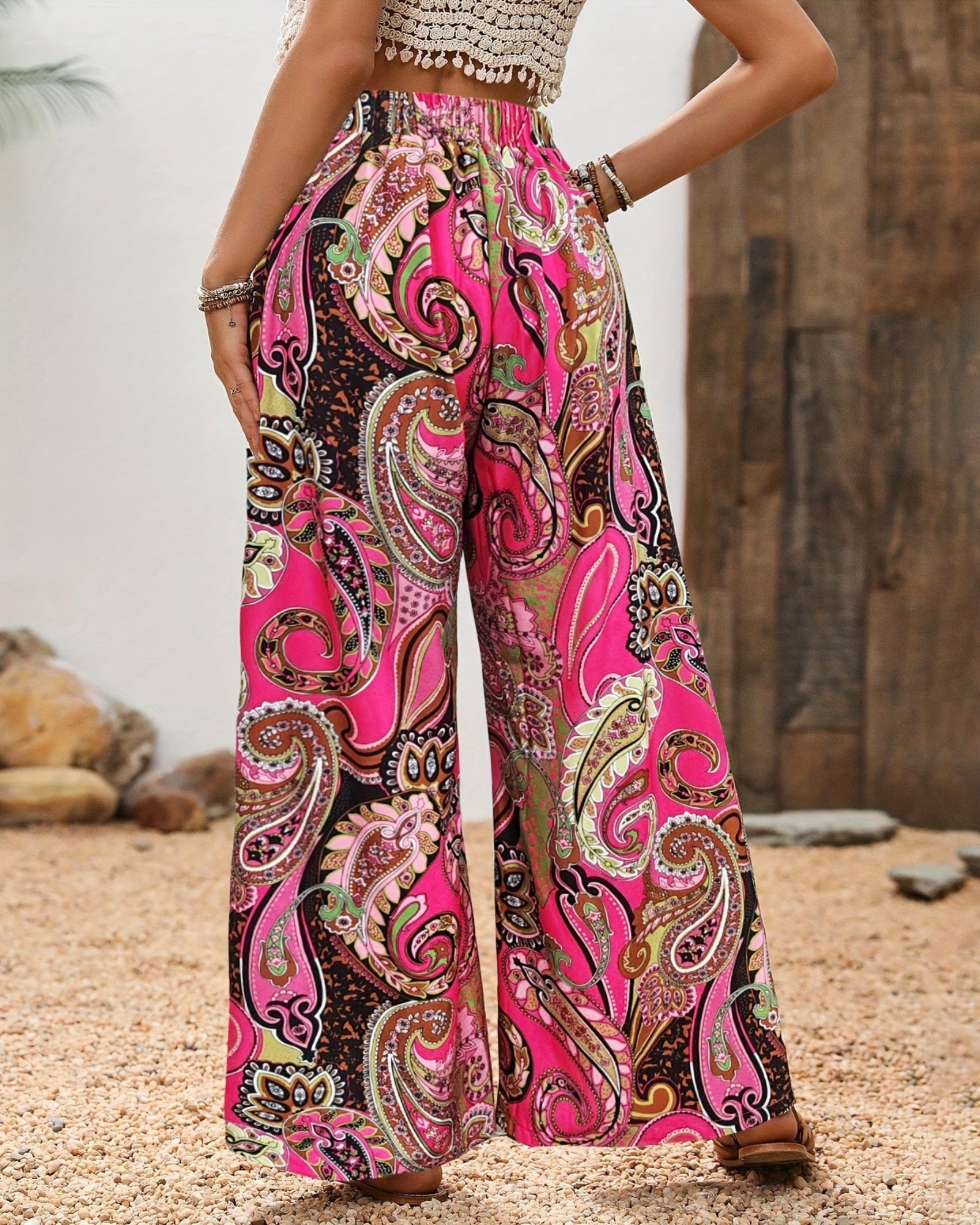 Delphi– Boho Lightweight High - Waisted Wide - Leg Trousers - Trouser - Boho Style
