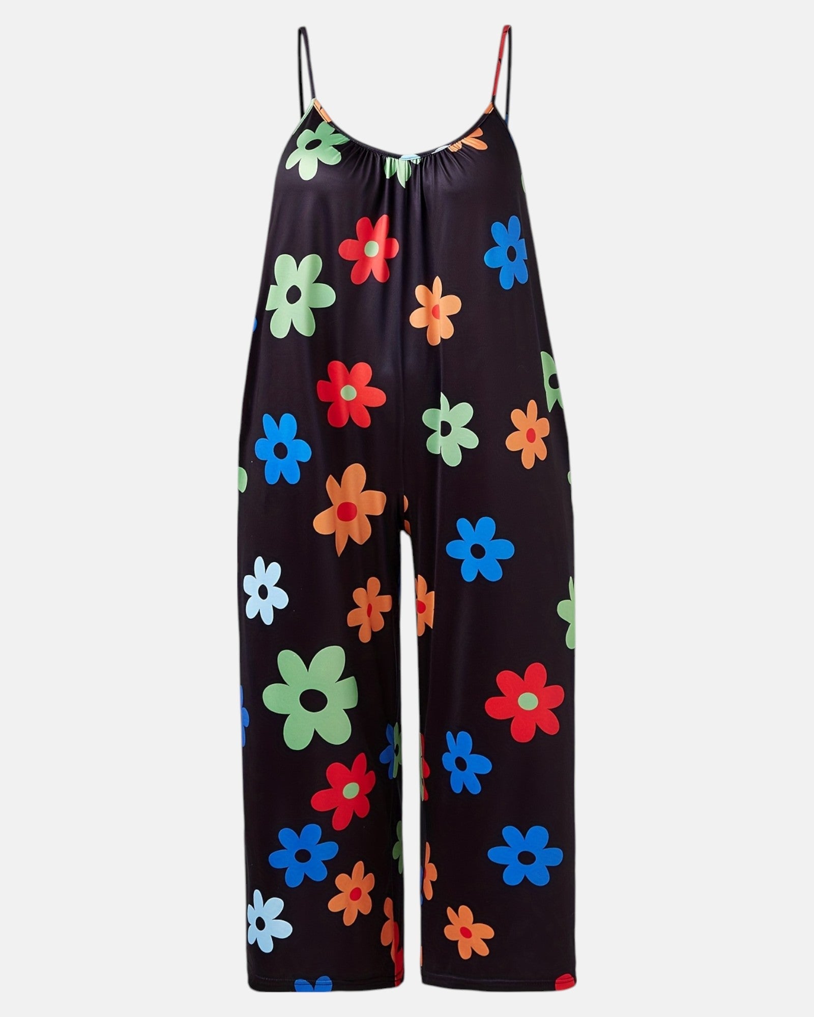 Dhalia – Plus - Size Bohemian Floral Jumpsuit with Pockets - Jumpsuit - Boho Style