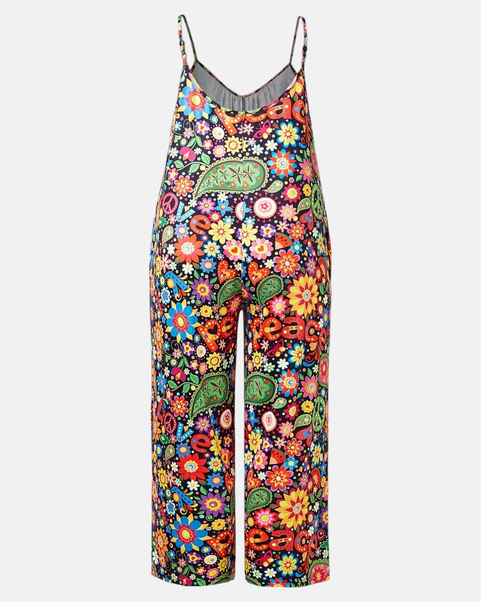Dhalia – Plus - Size Bohemian Floral Jumpsuit with Pockets - Jumpsuit - Boho Style