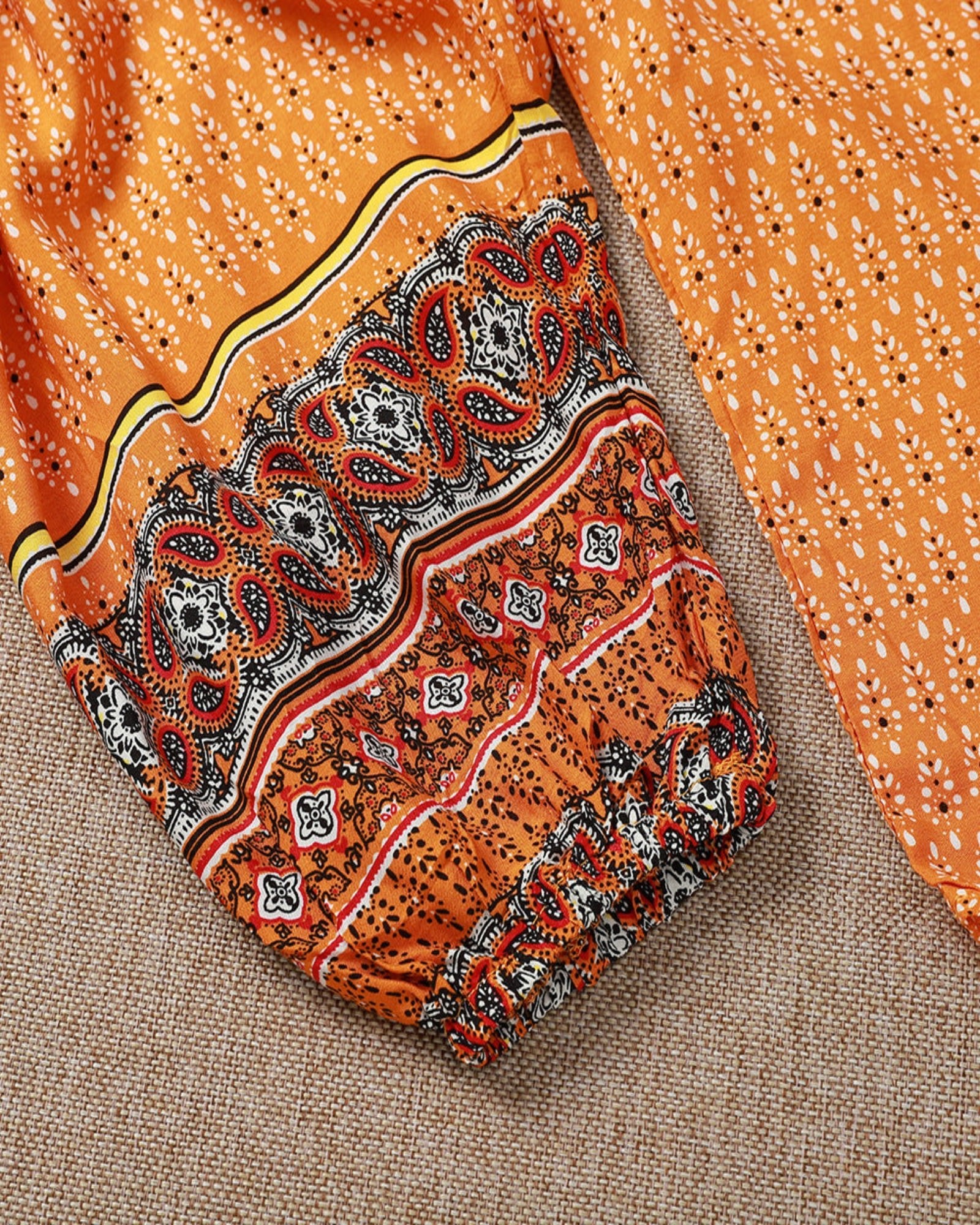 Elena – Vintage Print Boho Tie Blouse - Blouse - Boho Style
