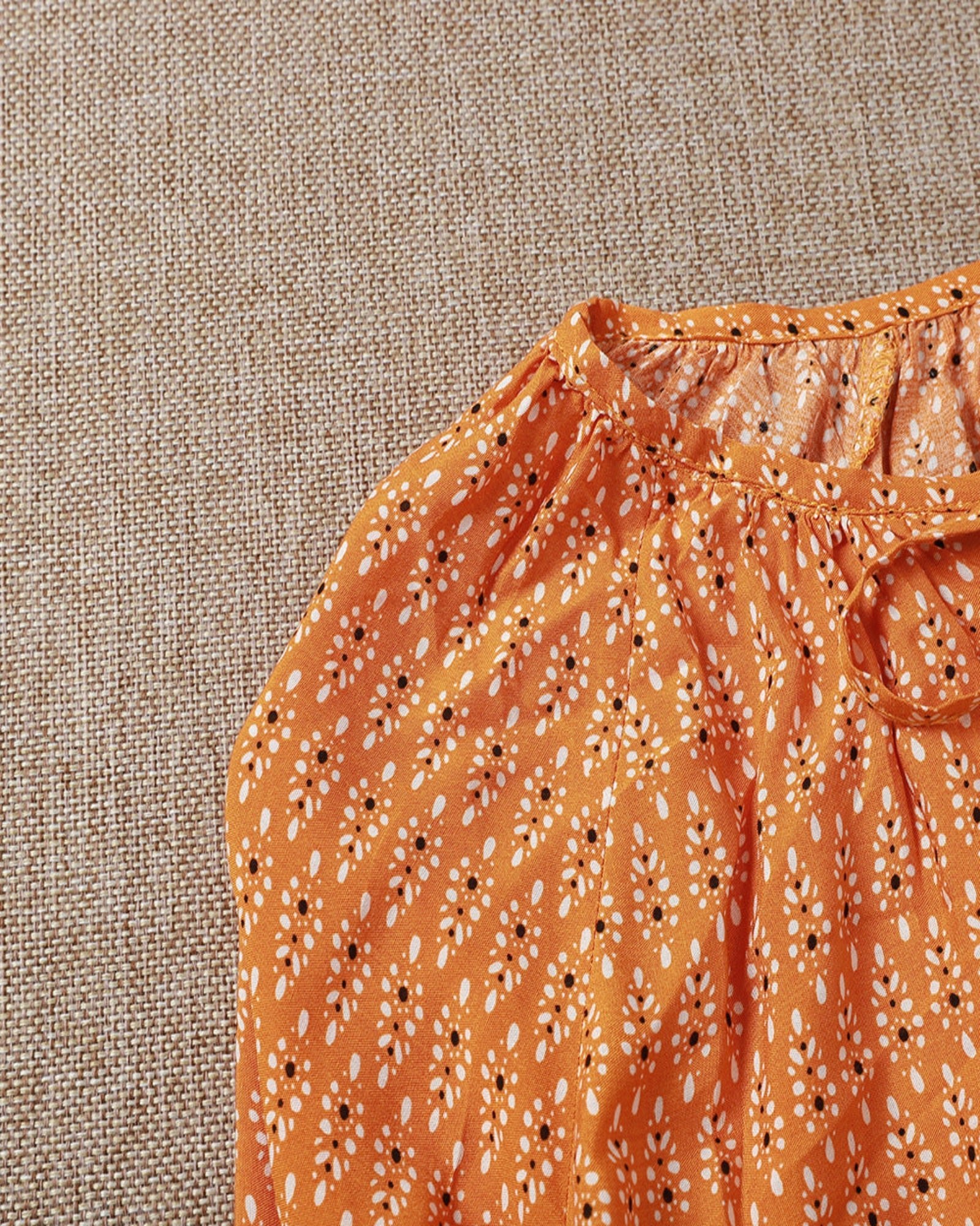 Elena – Vintage Print Boho Tie Blouse - Blouse - Boho Style