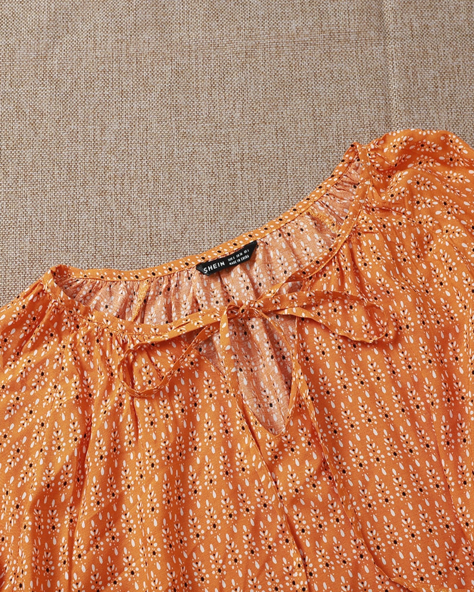 Elena – Vintage Print Boho Tie Blouse - Blouse - Boho Style