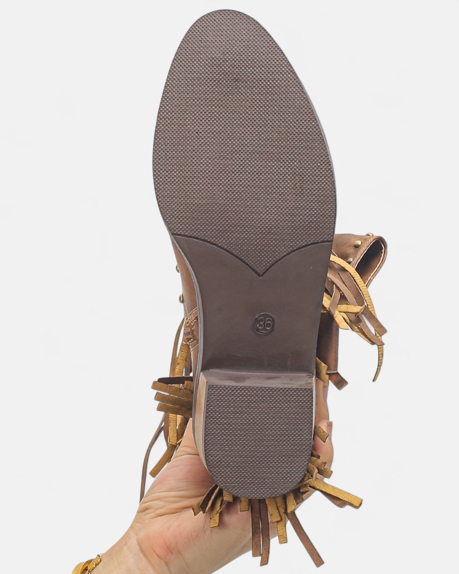 Ella – Boho Tassel Chunky Heel Cowboy Boots with Zipper - Boots - Boho Style