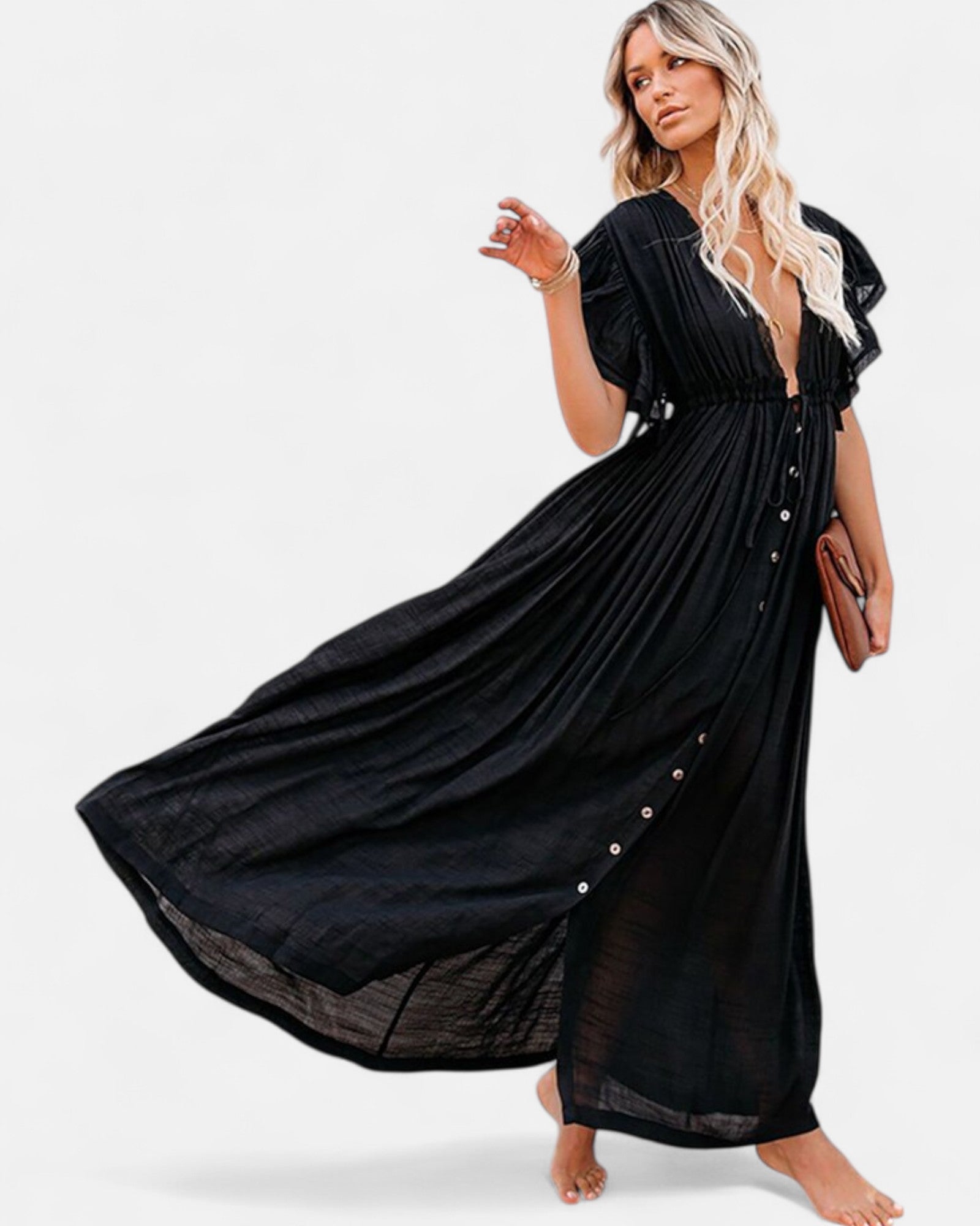 Ella – Flowing Cotton Boho Maxi Dress - Dress - Boho Style