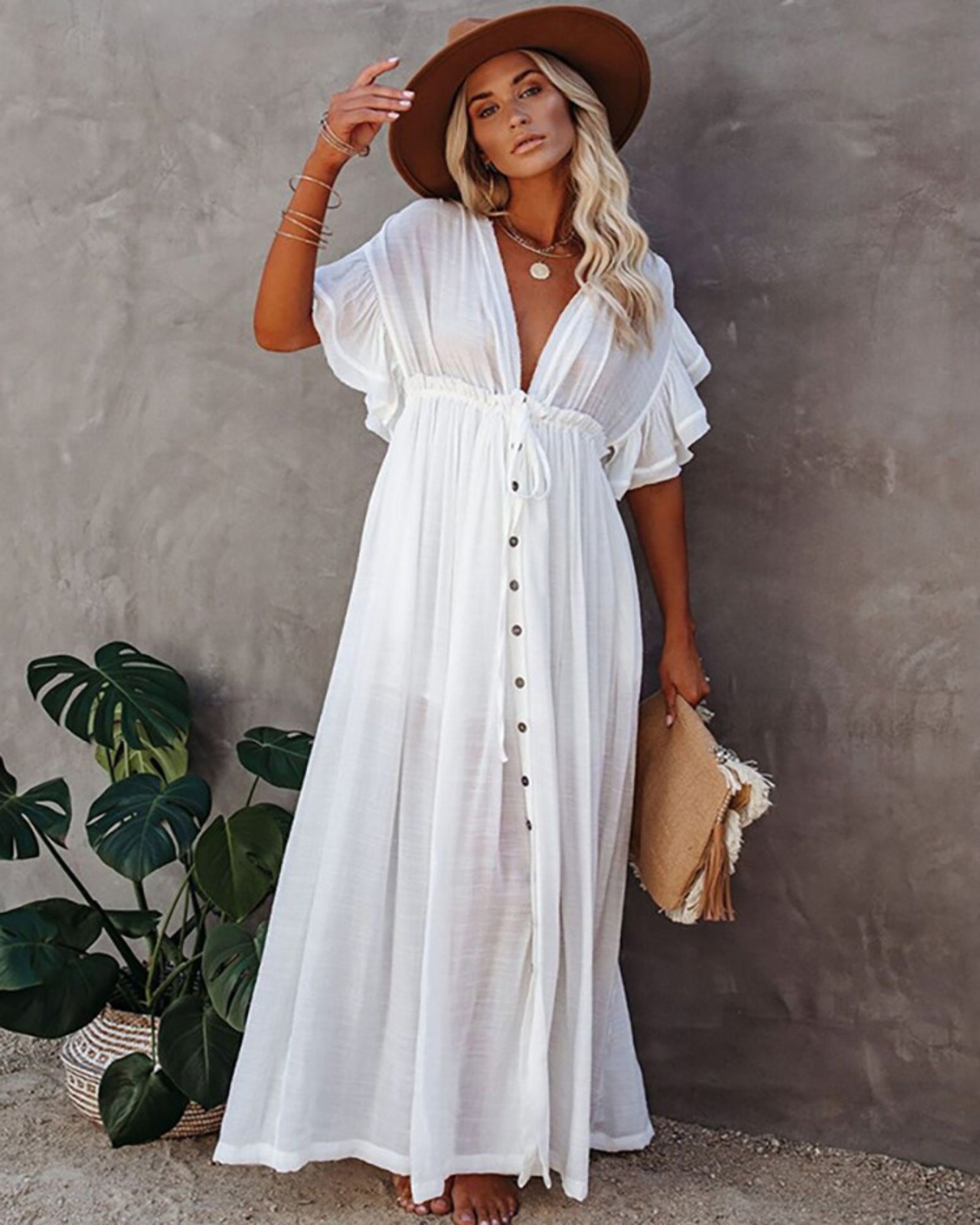 Ella – Flowing Cotton Boho Maxi Dress - Dress - Boho Style