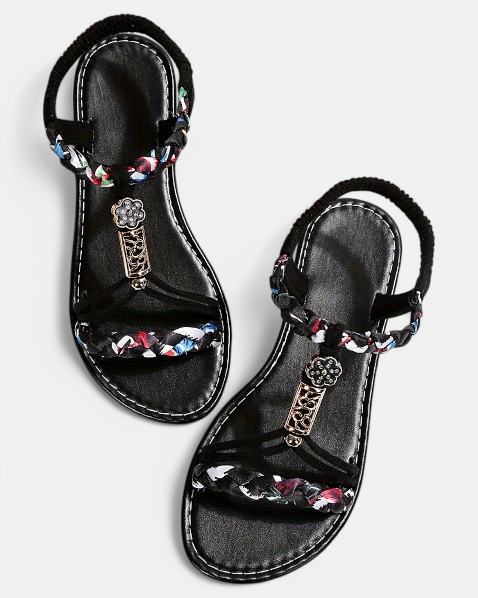 Ellie – Boho Braided Sandals with Elastic Straps - Sandals - Boho Style