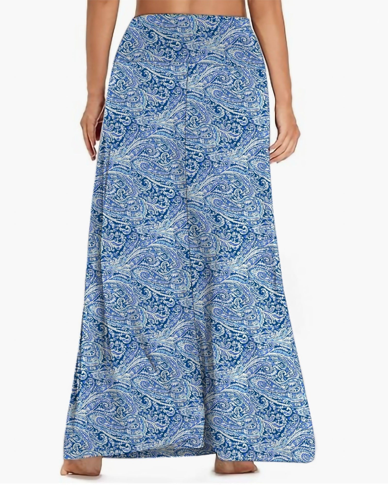 Emily – Bohemian Navy Floral High - Waist Maxi Skirt - Skirts - Boho Style