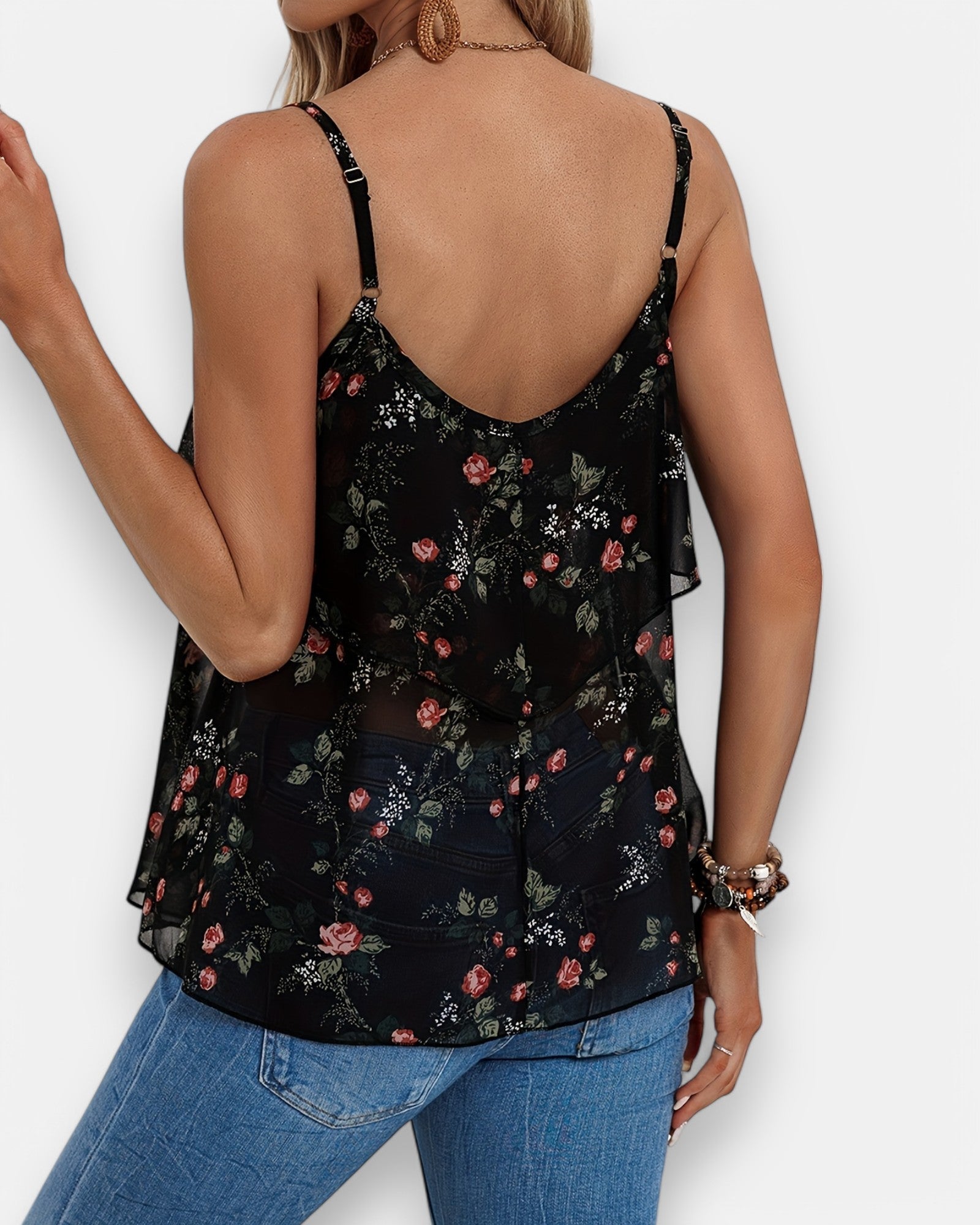 Emily – Boho Floral Hem Cami Top - Cami Top - Boho Style