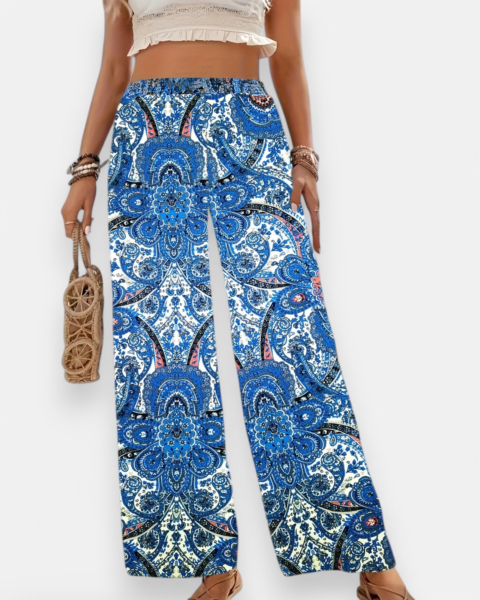 Emma – Boho Paisley Wide Leg Pants - Trouser - Boho Style